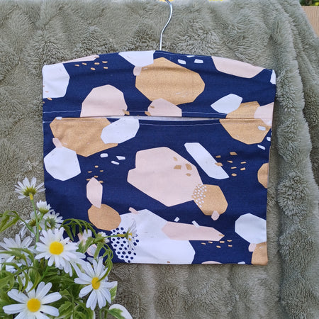 Peg Bag - Navy Pink Gold Design