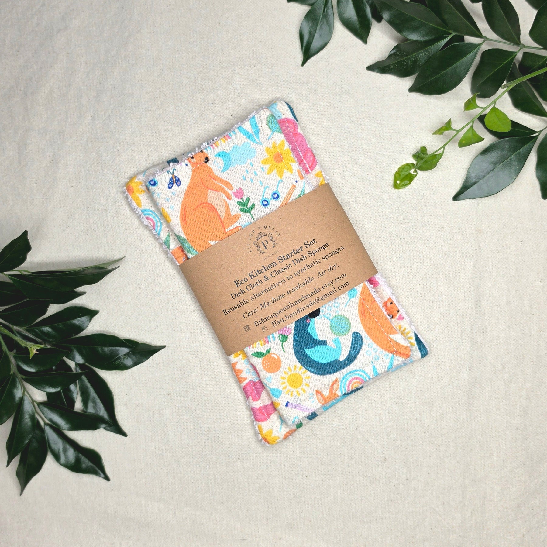 Eco Kitchen Starter Set | Reusable Cotton Dish Sponge & Cloth