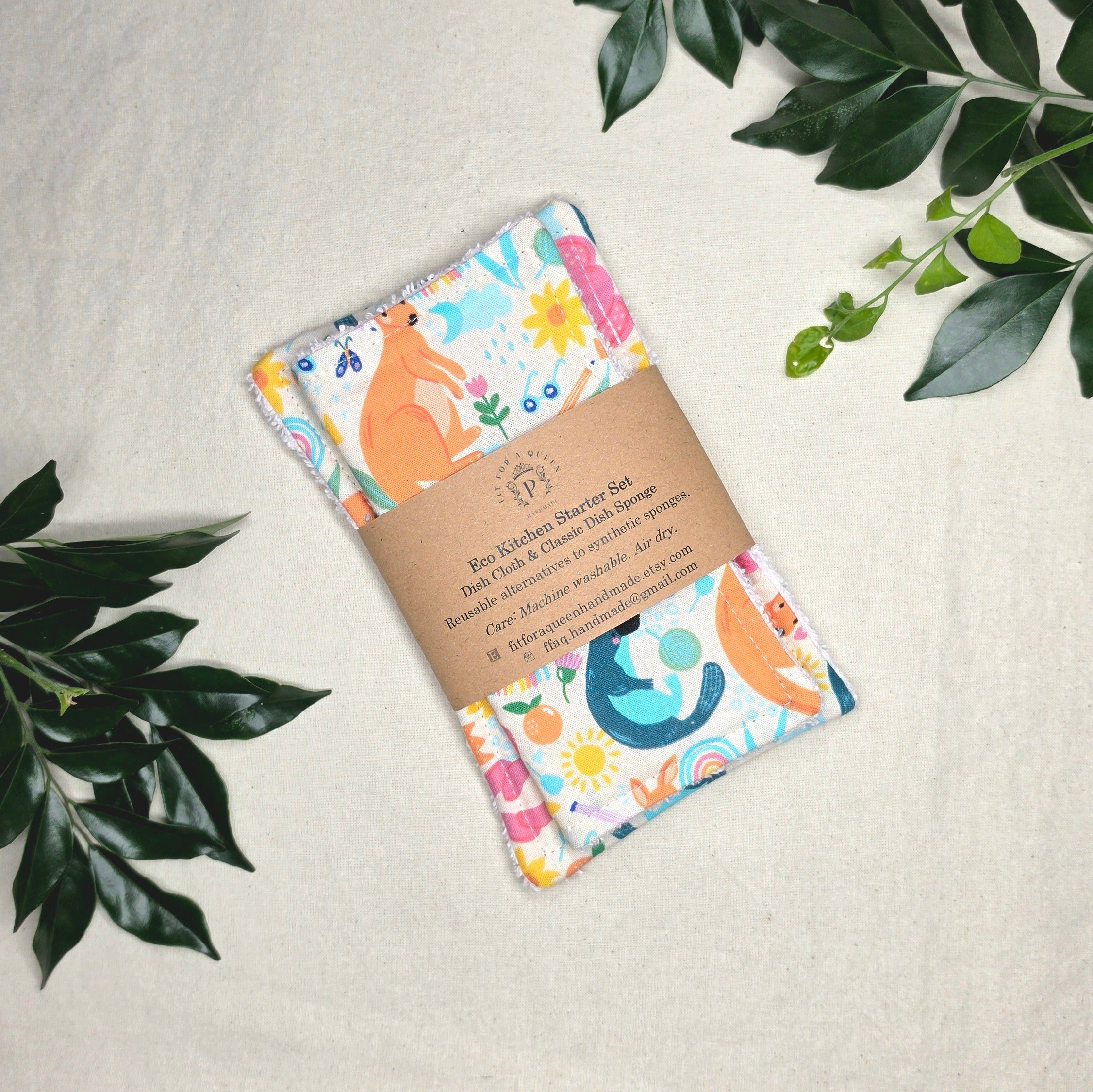 Eco Kitchen Starter Set | Reusable Cotton Dish Sponge & Cloth