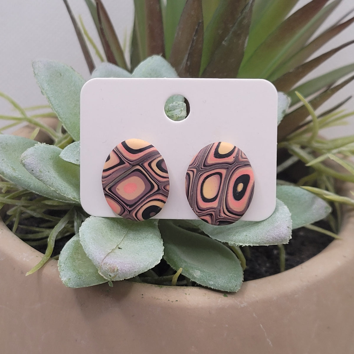 Red Retro Polymer Clay Earring Collection