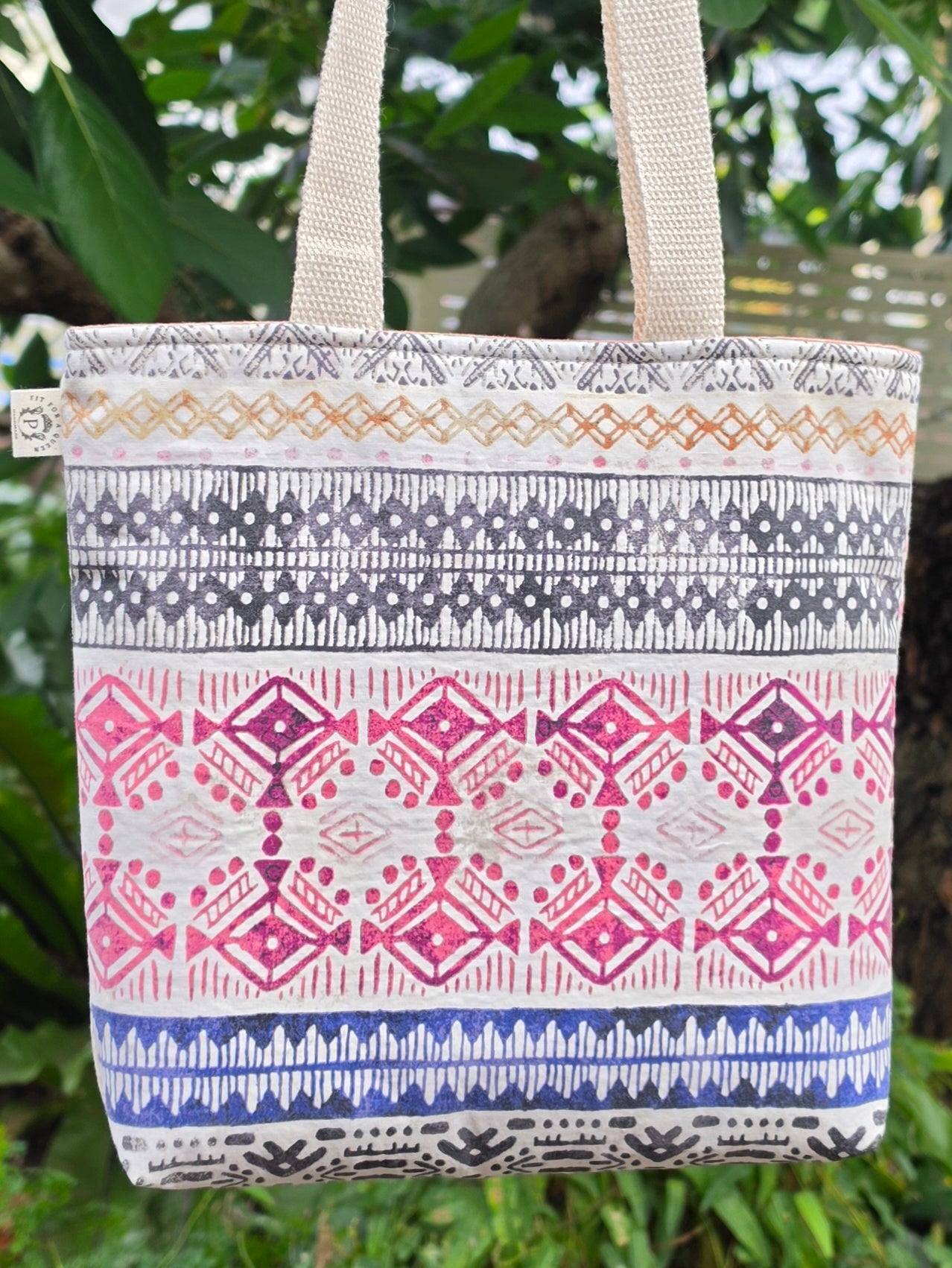 Small Upcycled Tote Bag Handmade from Thrifted Pillowcases
