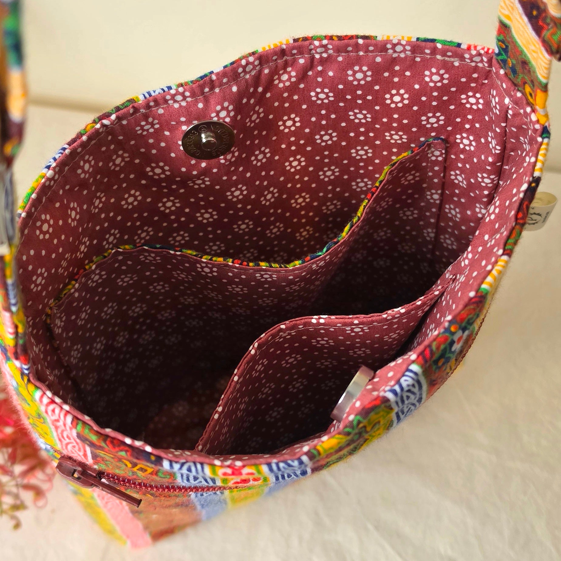 Upcycled Crossbody Bag- Made With 100% Pre-Loved Fabrics