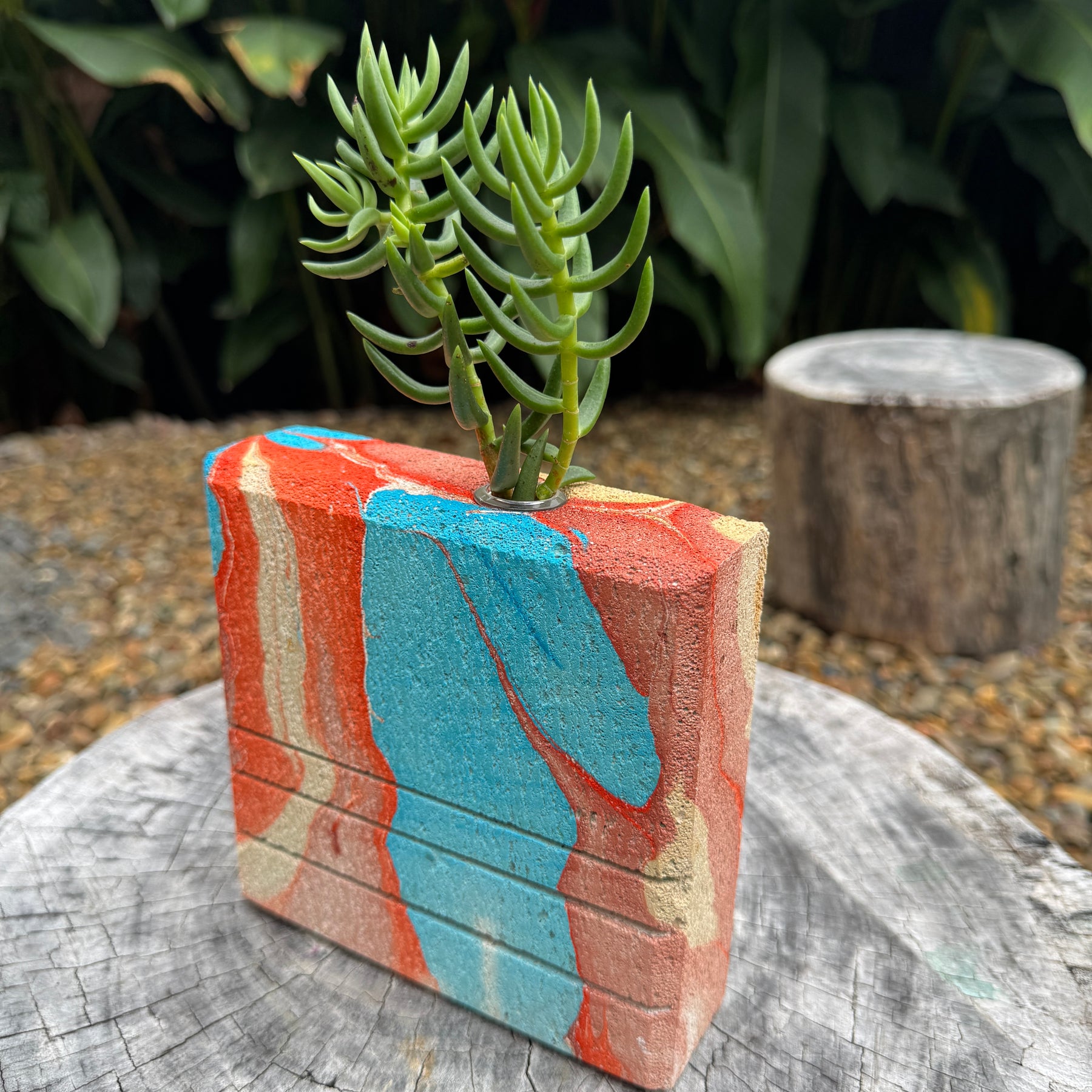 Wild Canyon hand-sculpted concrete test tube vase