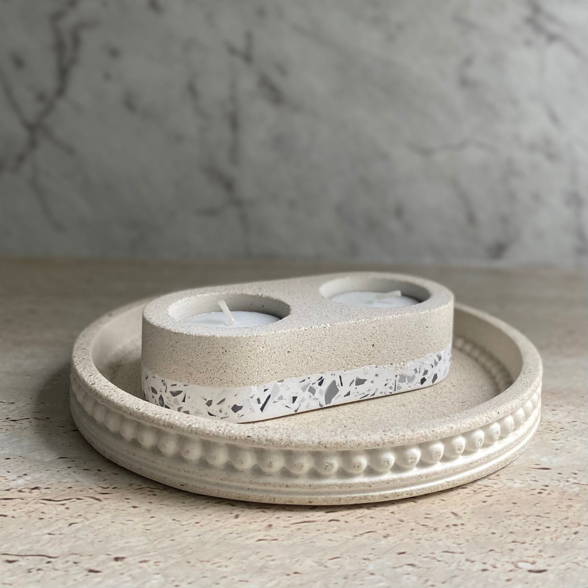 Round Decorative Platter | Textured decor collection
