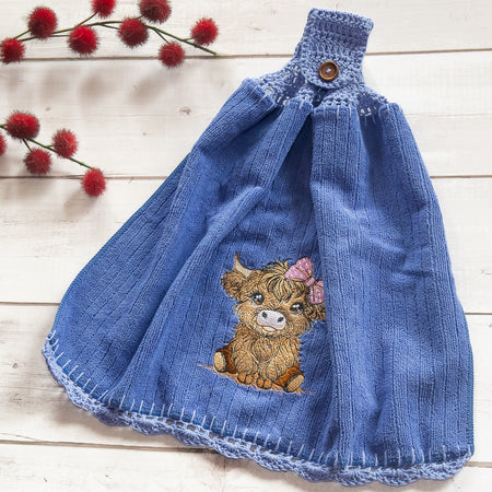 Embroidered Hanging Tea Towels / Hand Towels - Single Sided