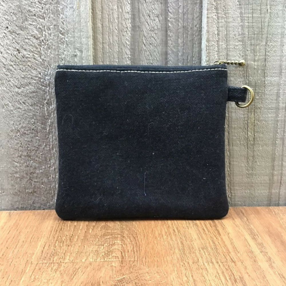 Upcycled Denim Coin Purse – Black Denim Pocket