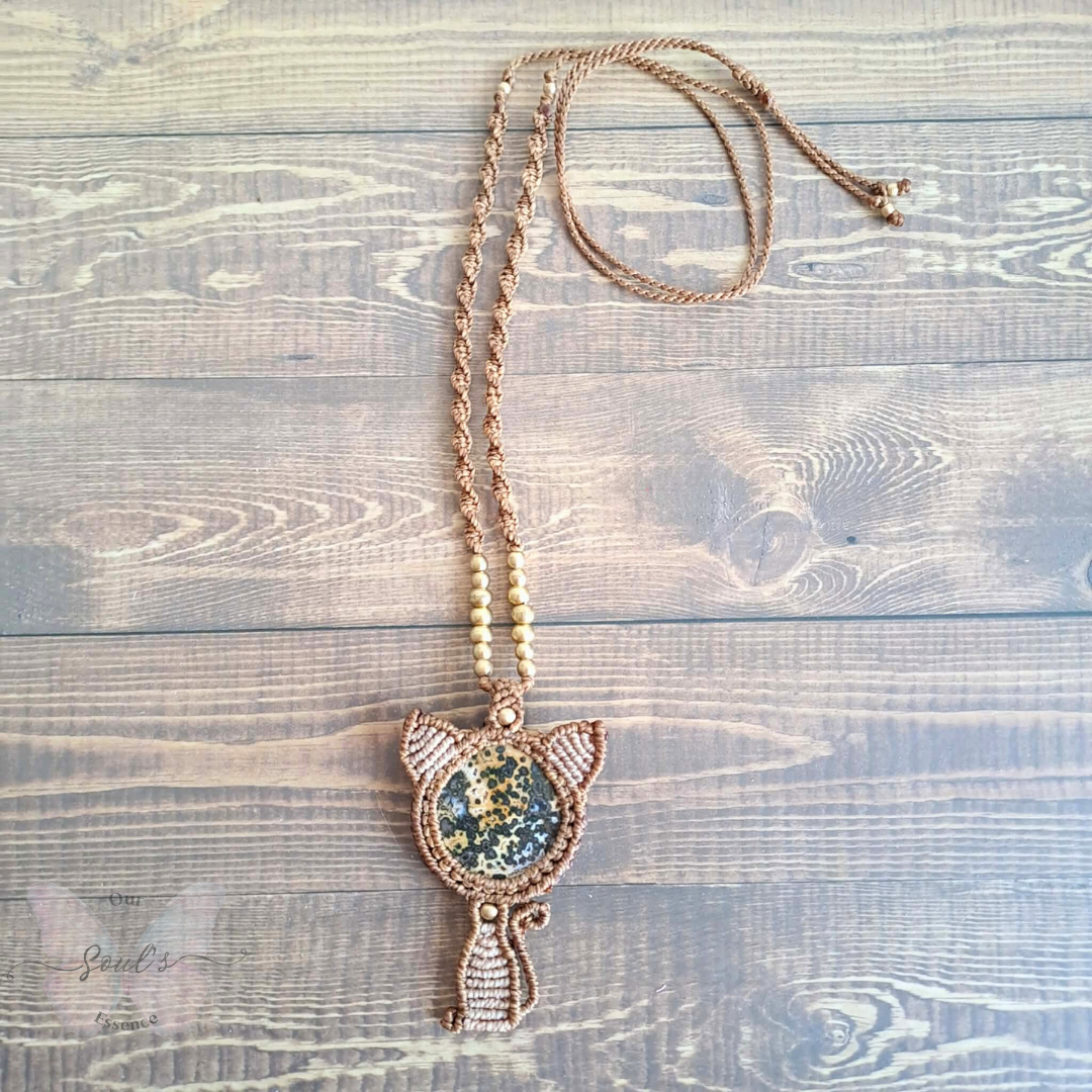 Orbicular Jasper Micromacrame Necklace