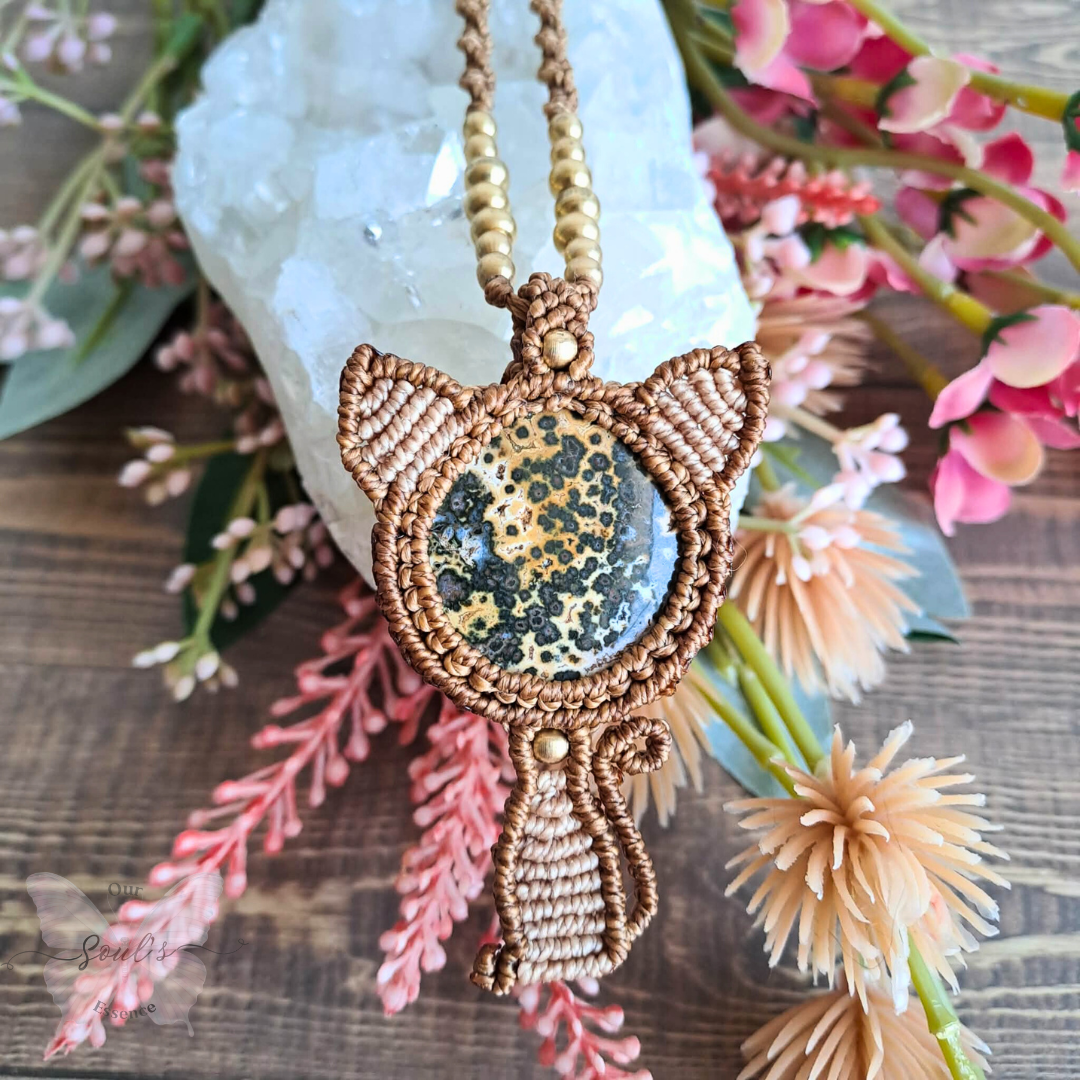 Orbicular Jasper Micromacrame Necklace