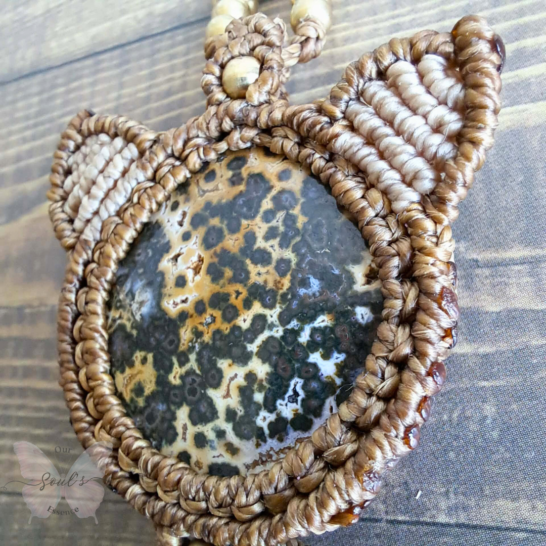Orbicular Jasper Micromacrame Necklace