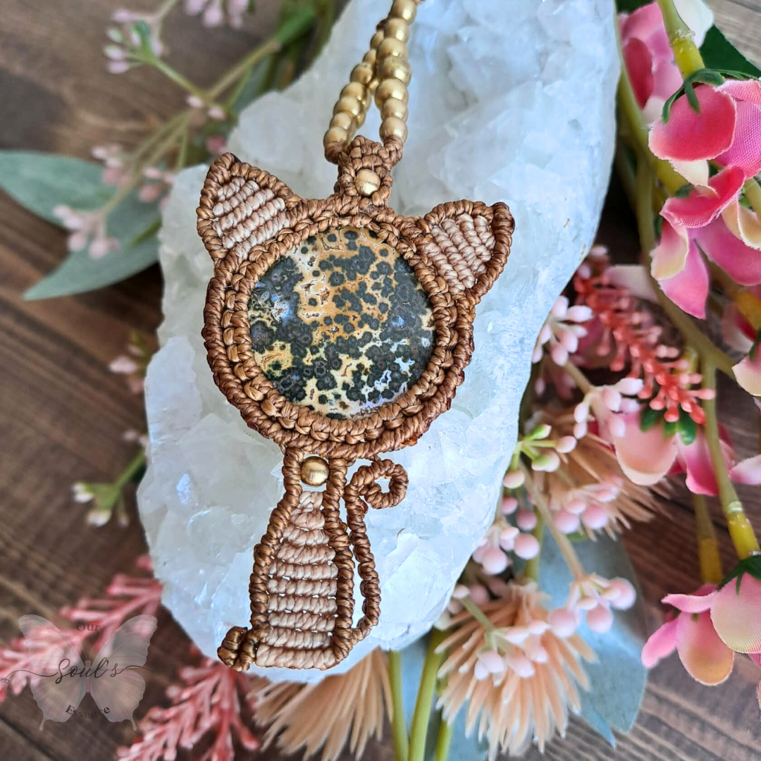 Orbicular Jasper Micromacrame Necklace