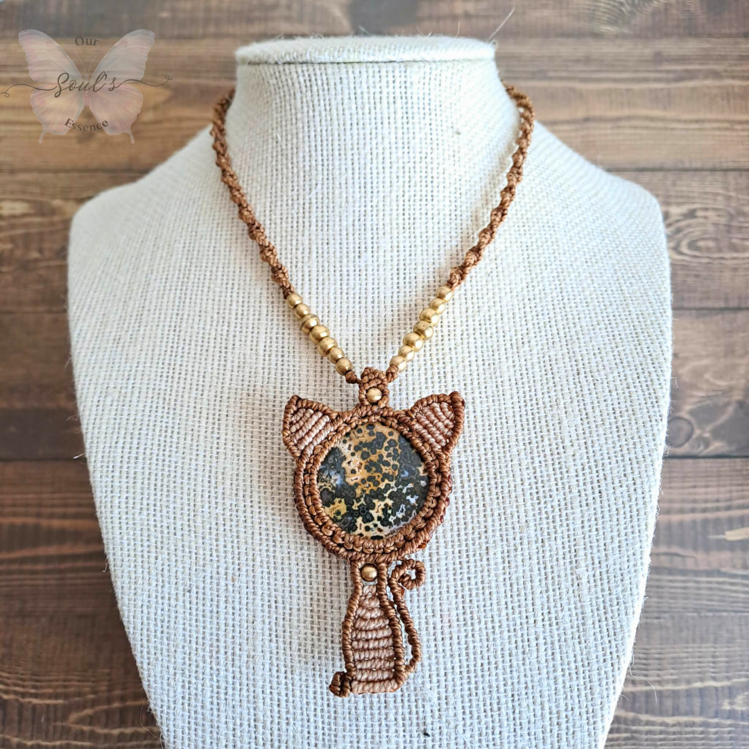 Orbicular Jasper Micromacrame Necklace