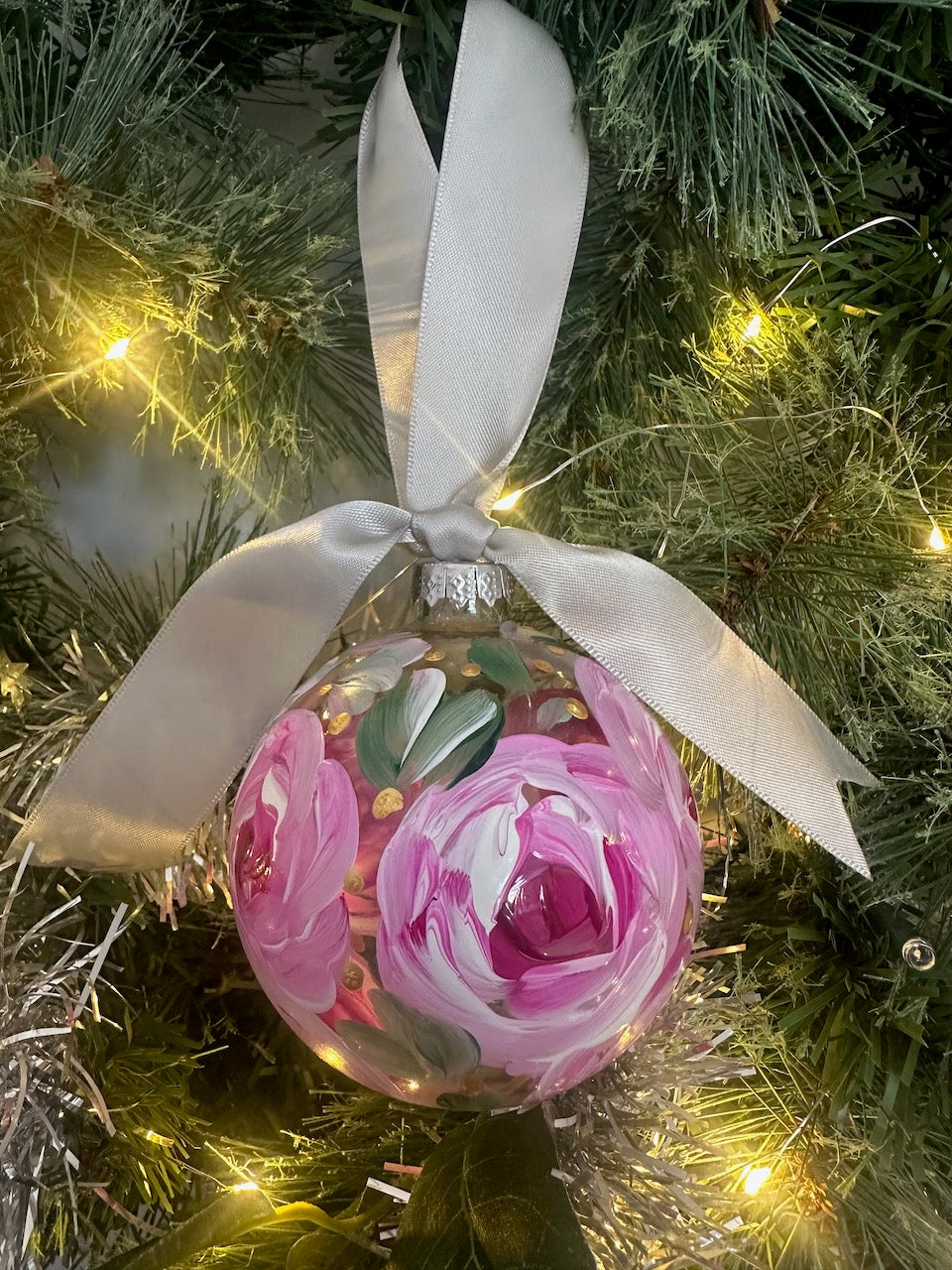 Glass Christmas Tree Ornament Bauble Hand Painted Original Artworks