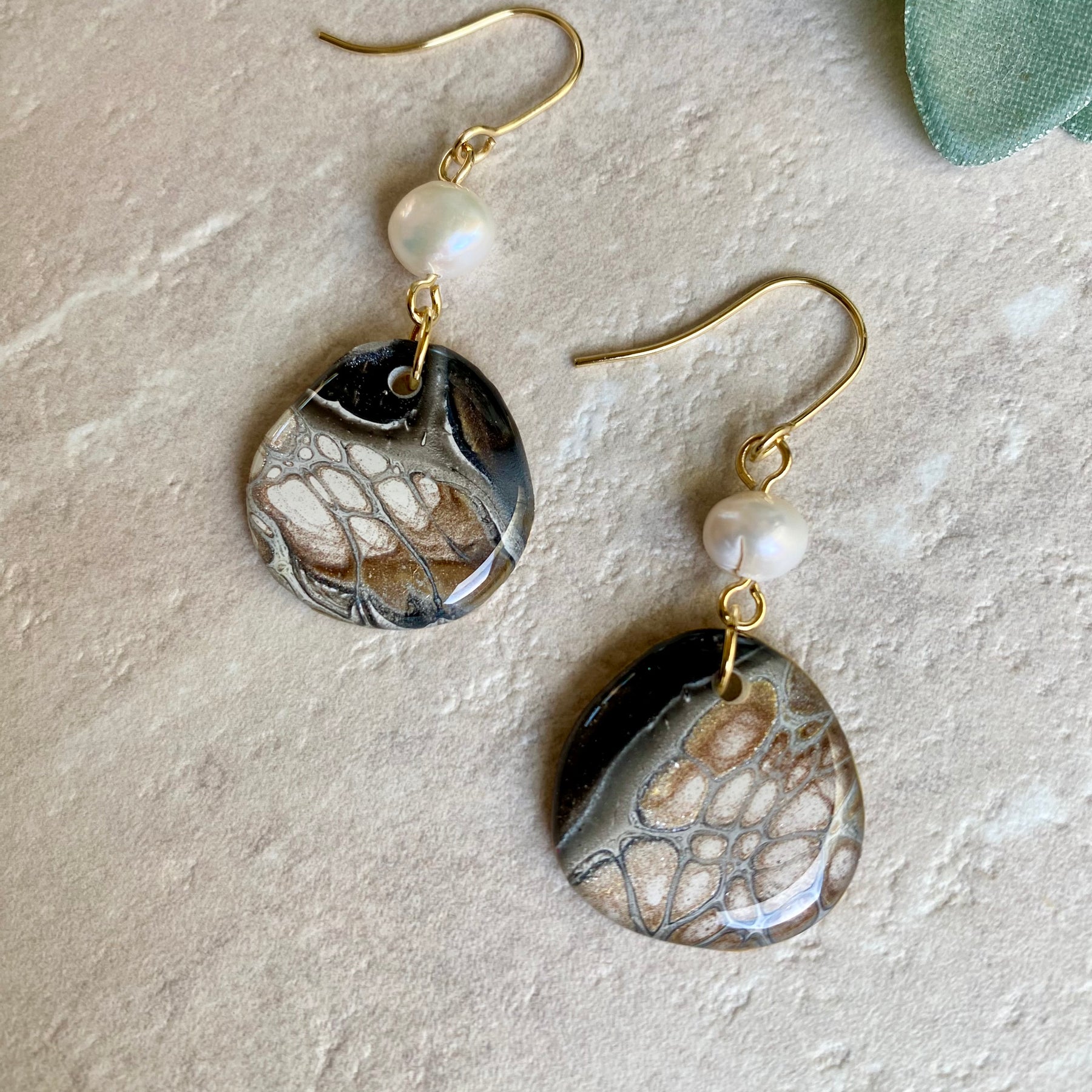 Freshwater Pearls and Art Earrings