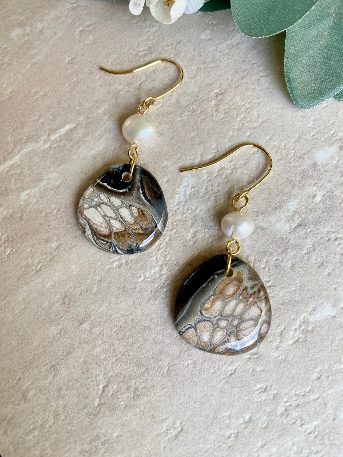Freshwater Pearls and Art Earrings