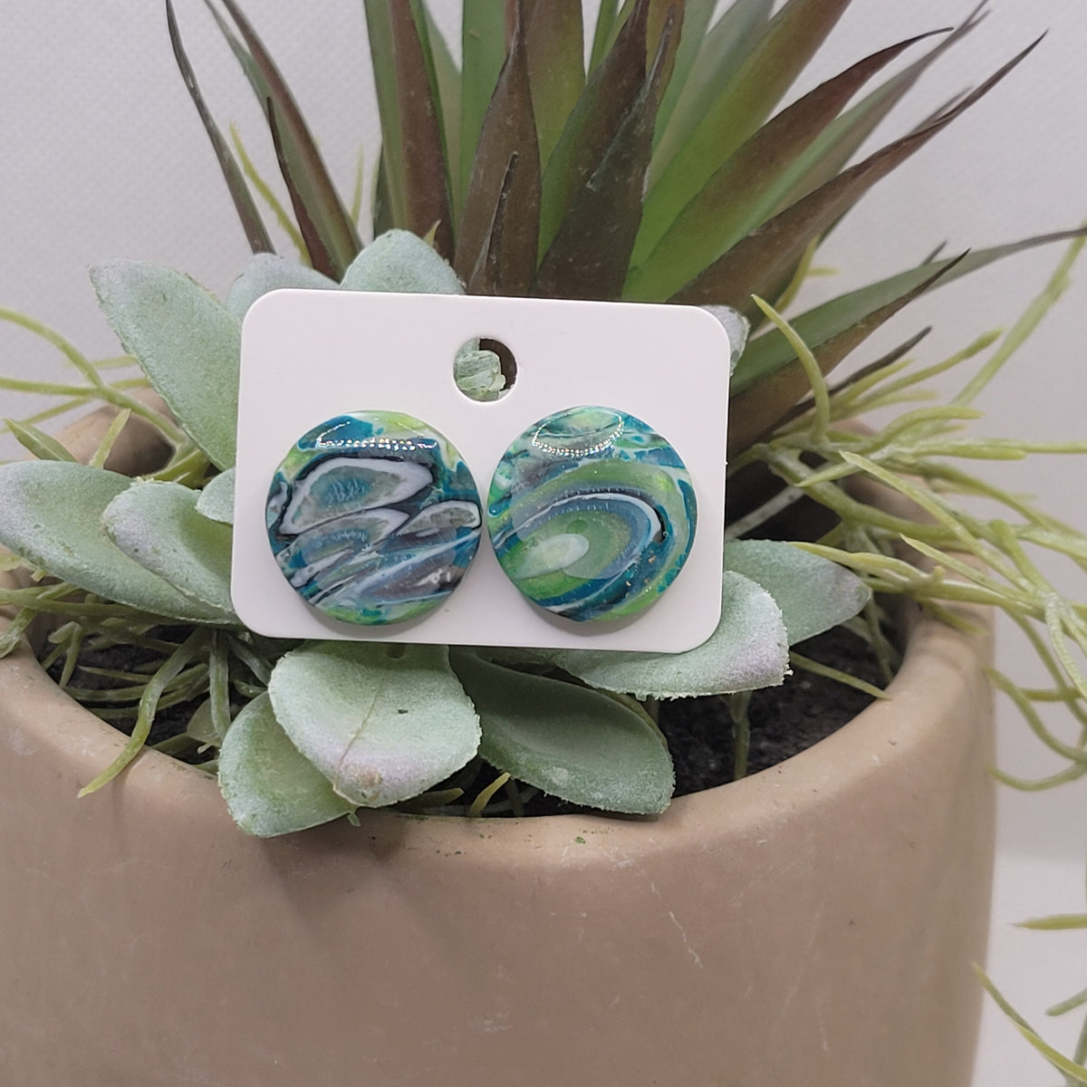 Malachite Dreams Polymer Clay Earrings
