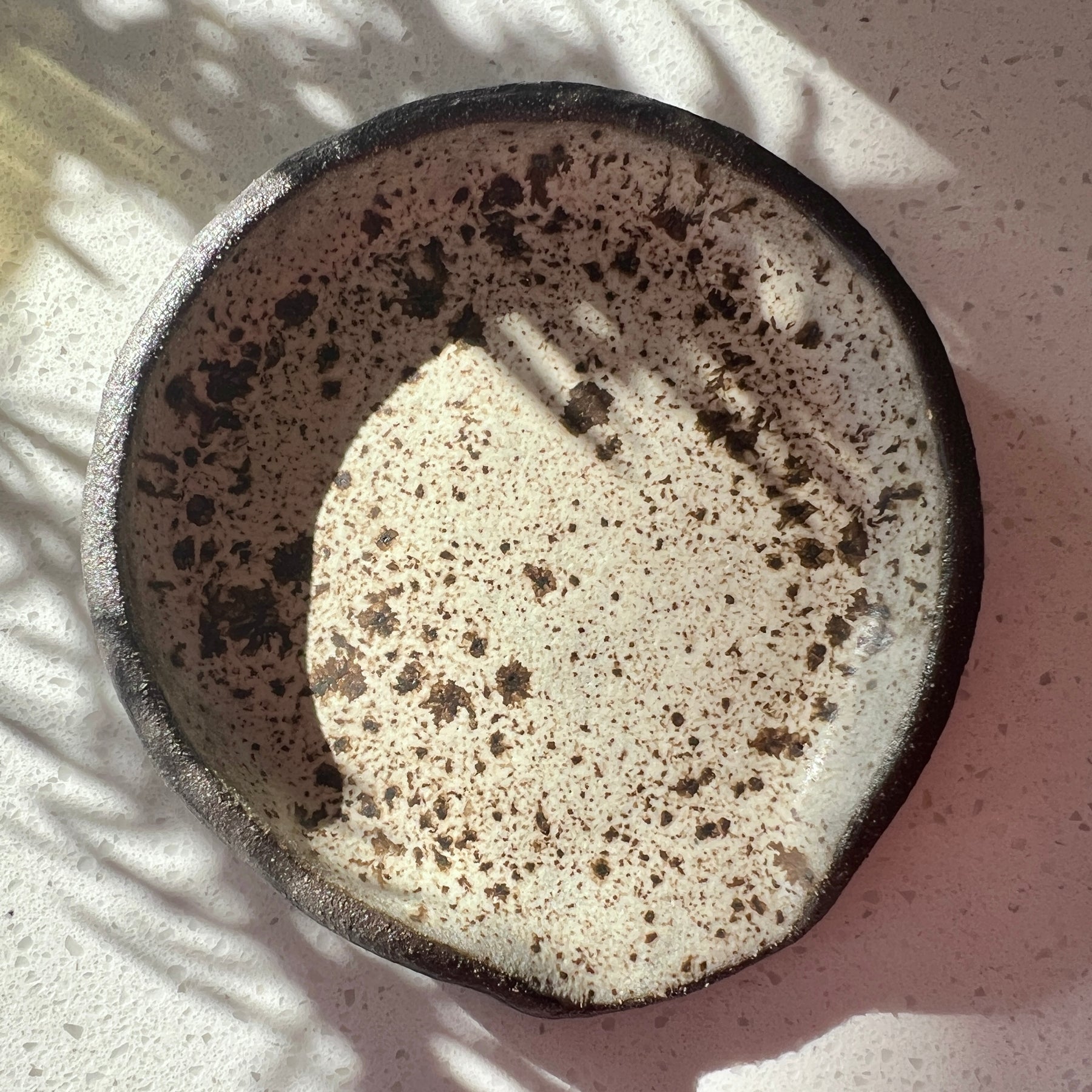 Handmade Ceramic Spoon Rest – Winter Woods Collection, Rustic Speckled Stoneware, Artisan Pottery
