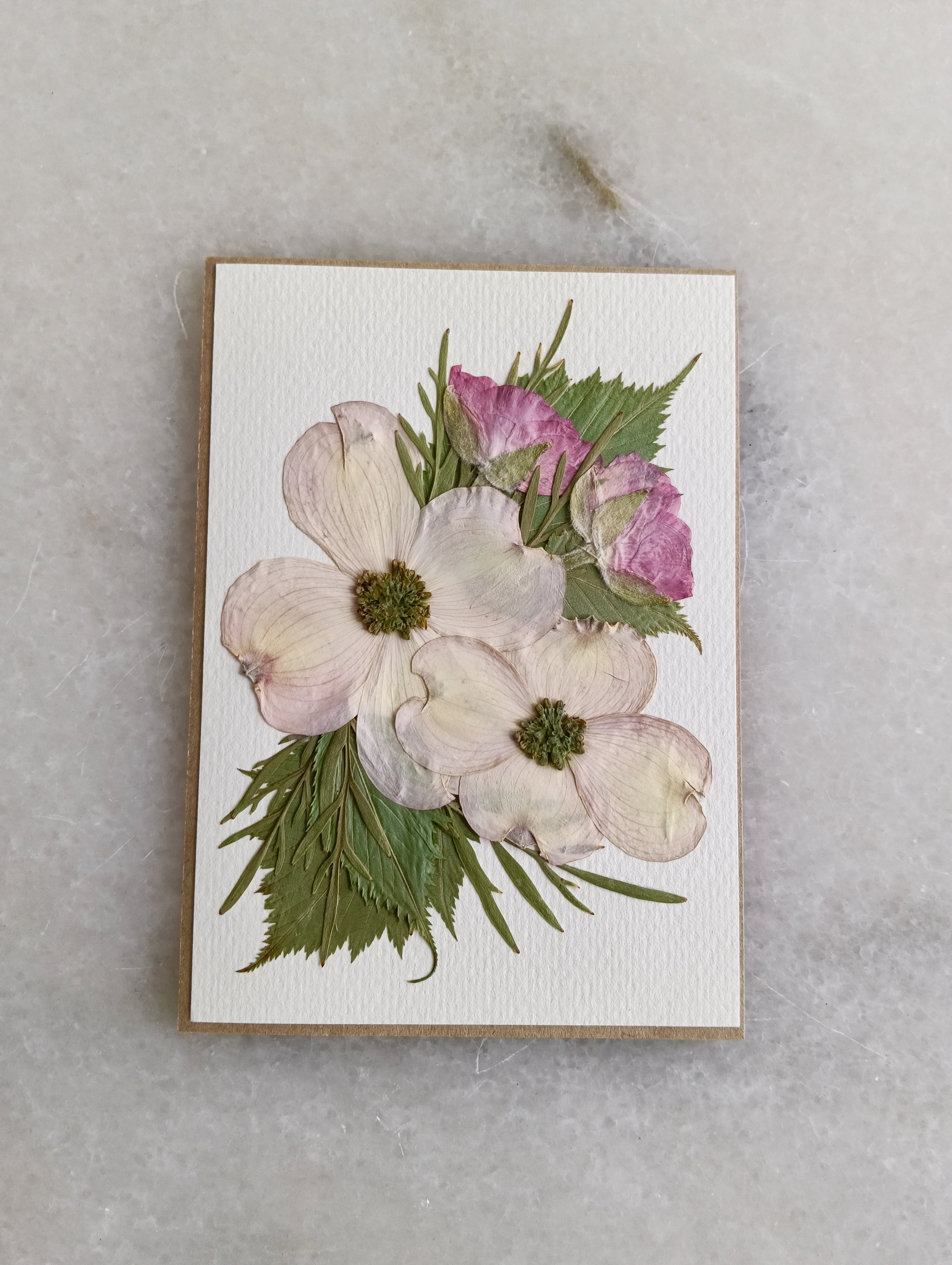 Blushy Pink | Pressed Flower Handmade Card