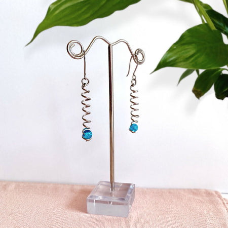 Simply spiralling dangle earrings in stainless steel