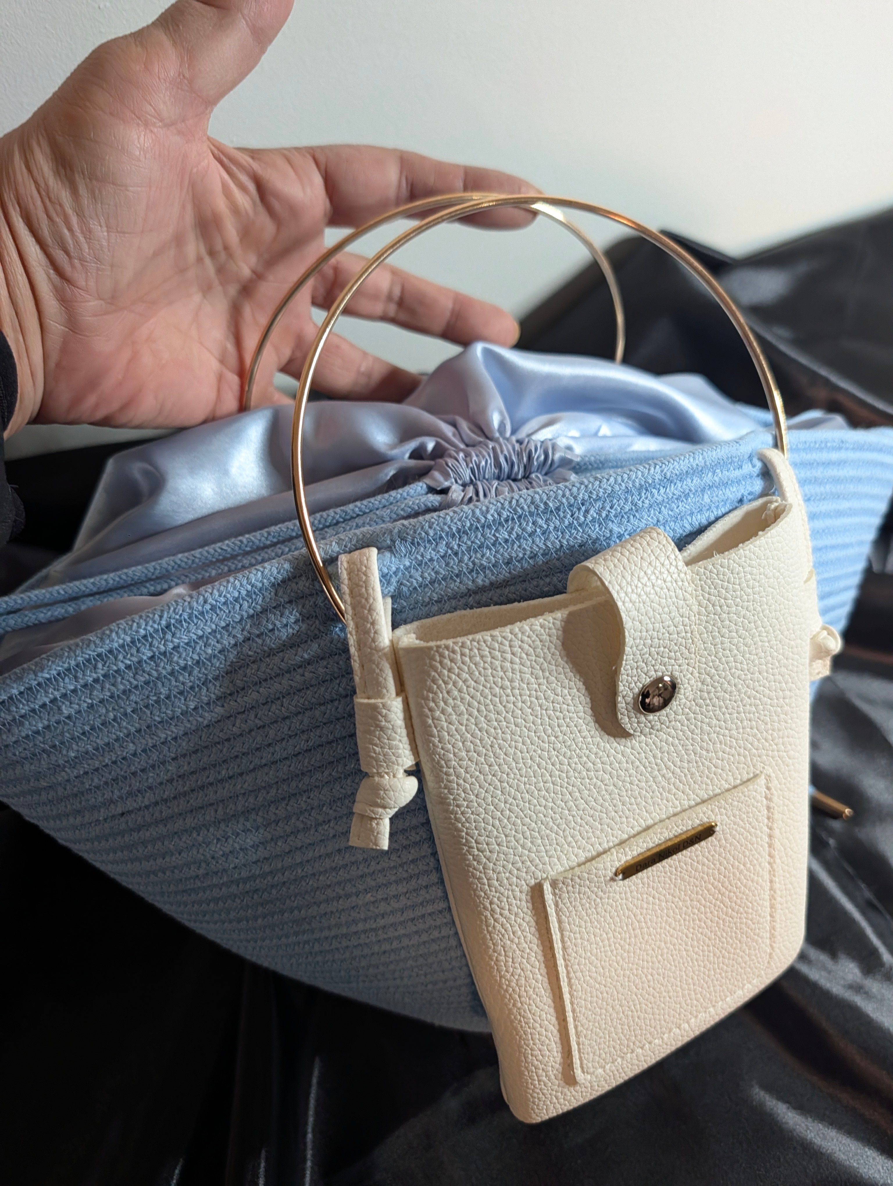 Sky Medium Handmade Cotton Cord Statement Handbag