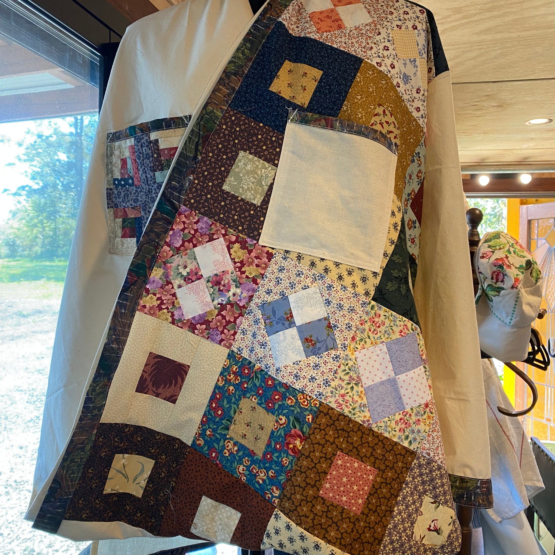 Upcycled patchwork made on Issay Miyake pattern
