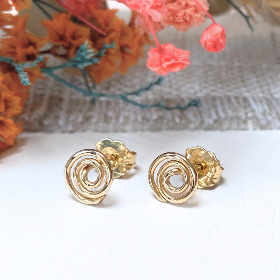 NEW Small Round Spiral stud earrings | Sterling Silver | Easy to style