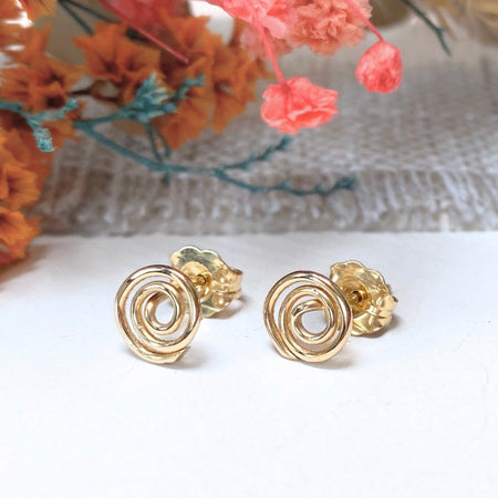NEW Small Round Spiral stud earrings | 14k Gold-filled | Easy to style