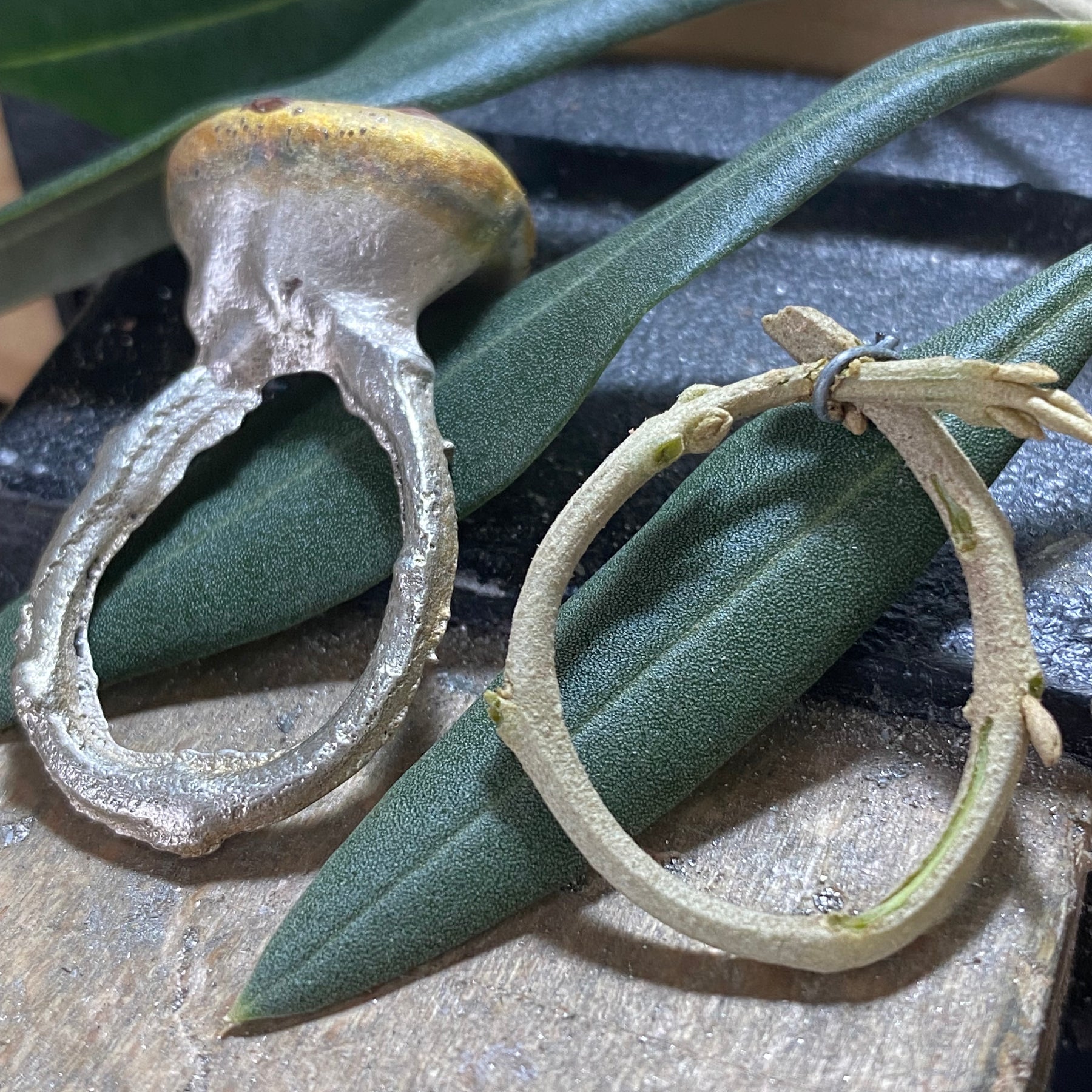 Sterling Silver Olive Branch Ring | Size O | Open Design