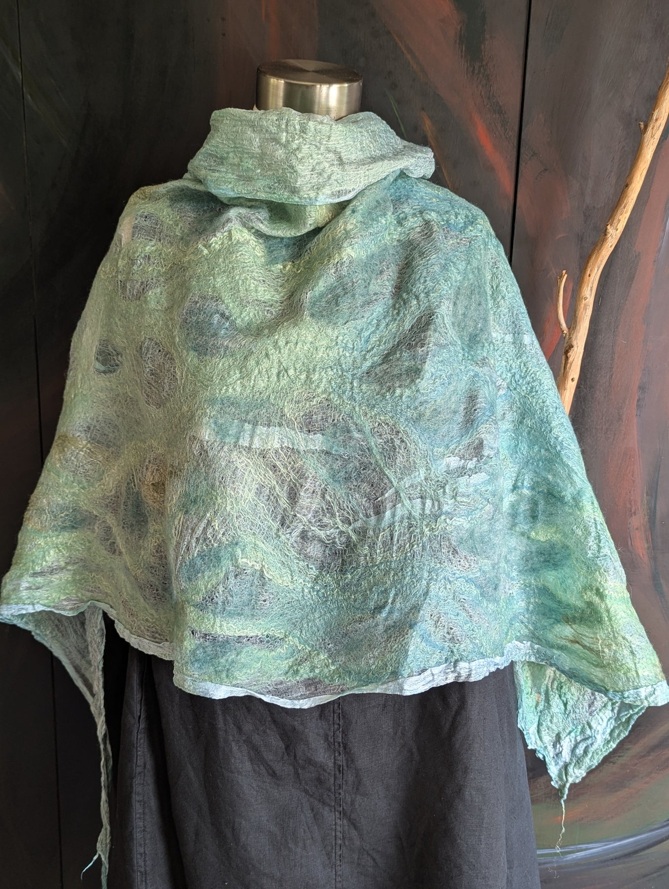Nuno Felt Shawl- Seafoam