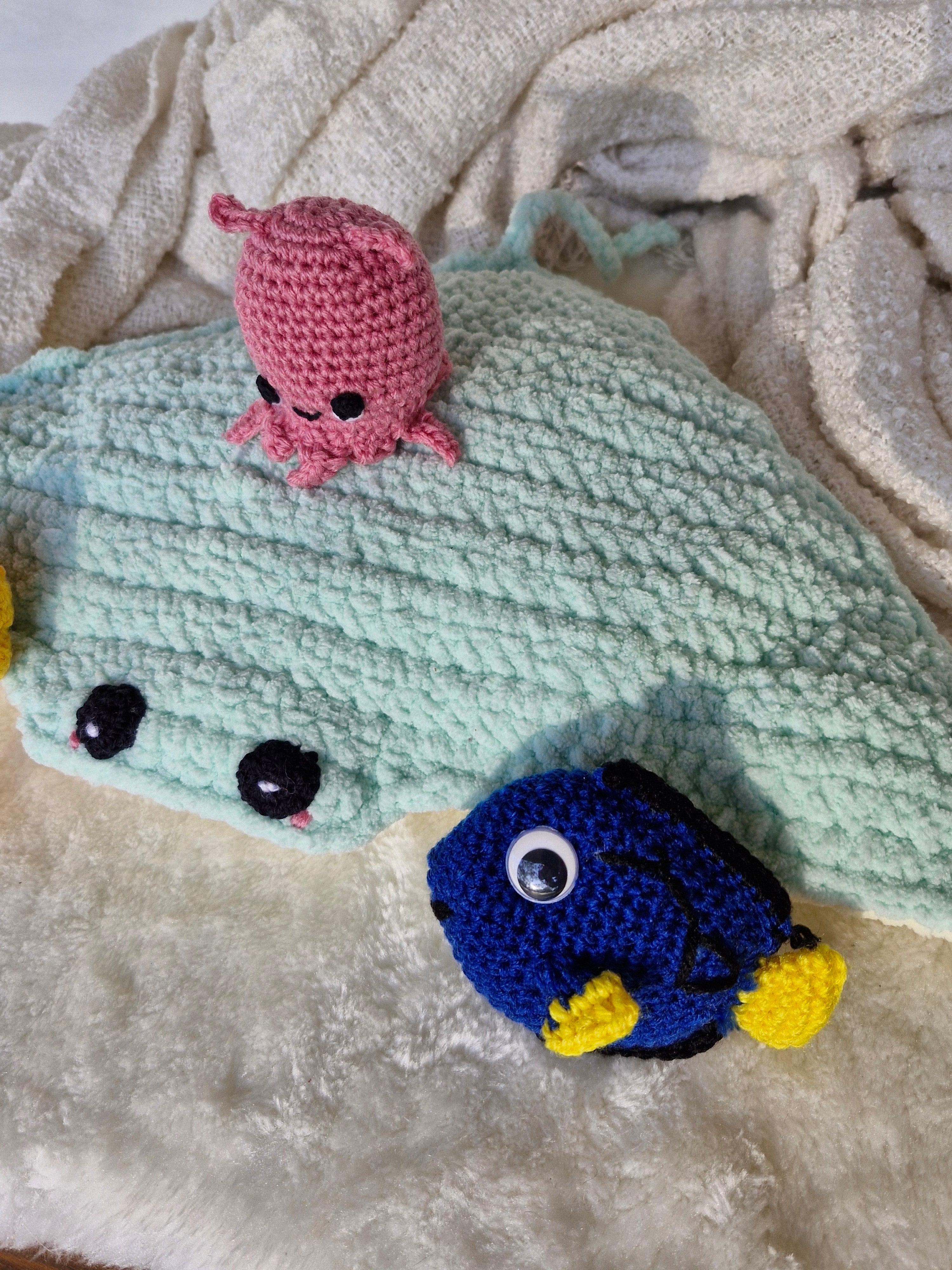 Manta Ray & 3 friends- Dory, Seahorse & Octopus.