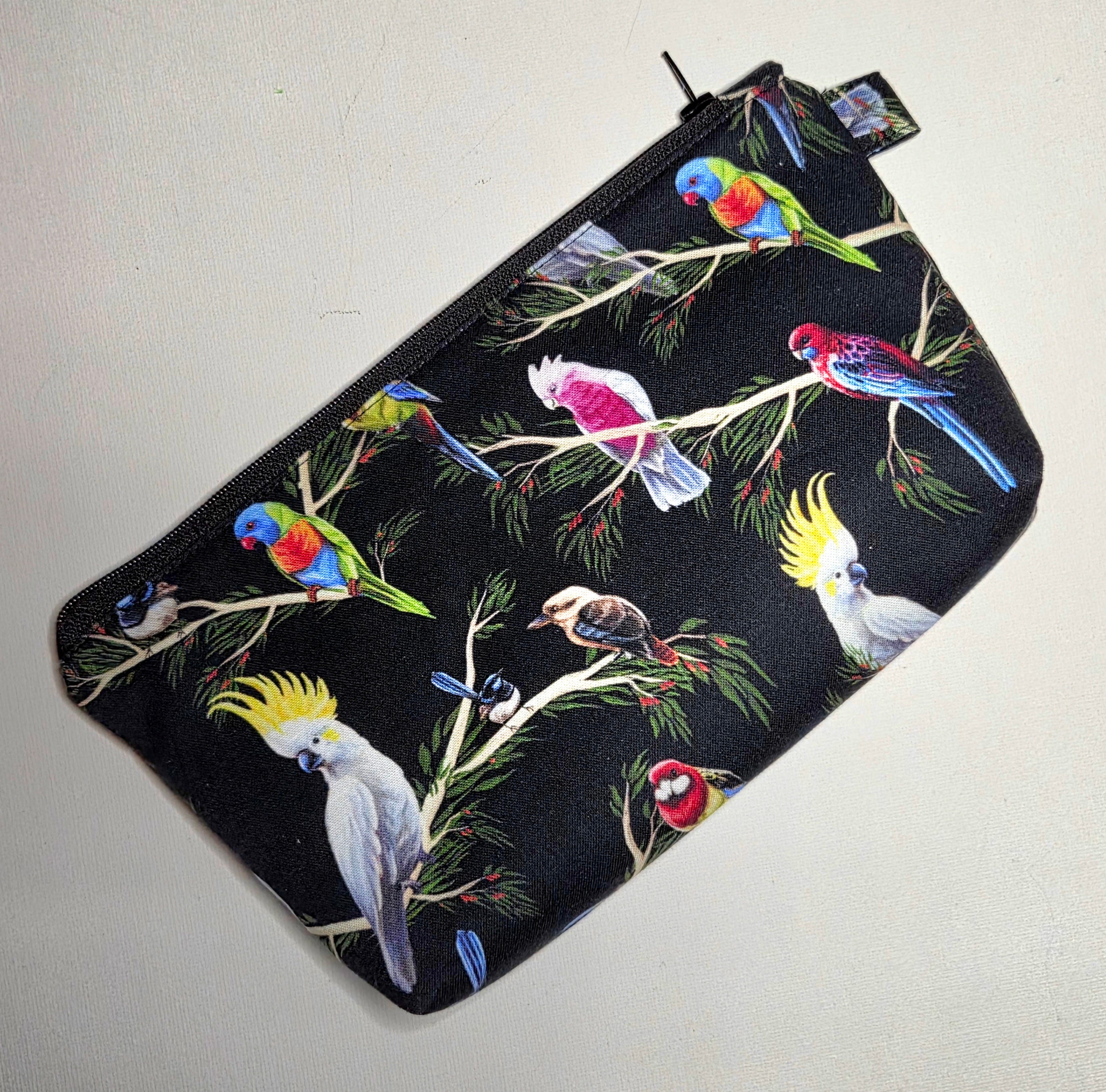 Pencil case in Gorgeous Australian Bird fabric