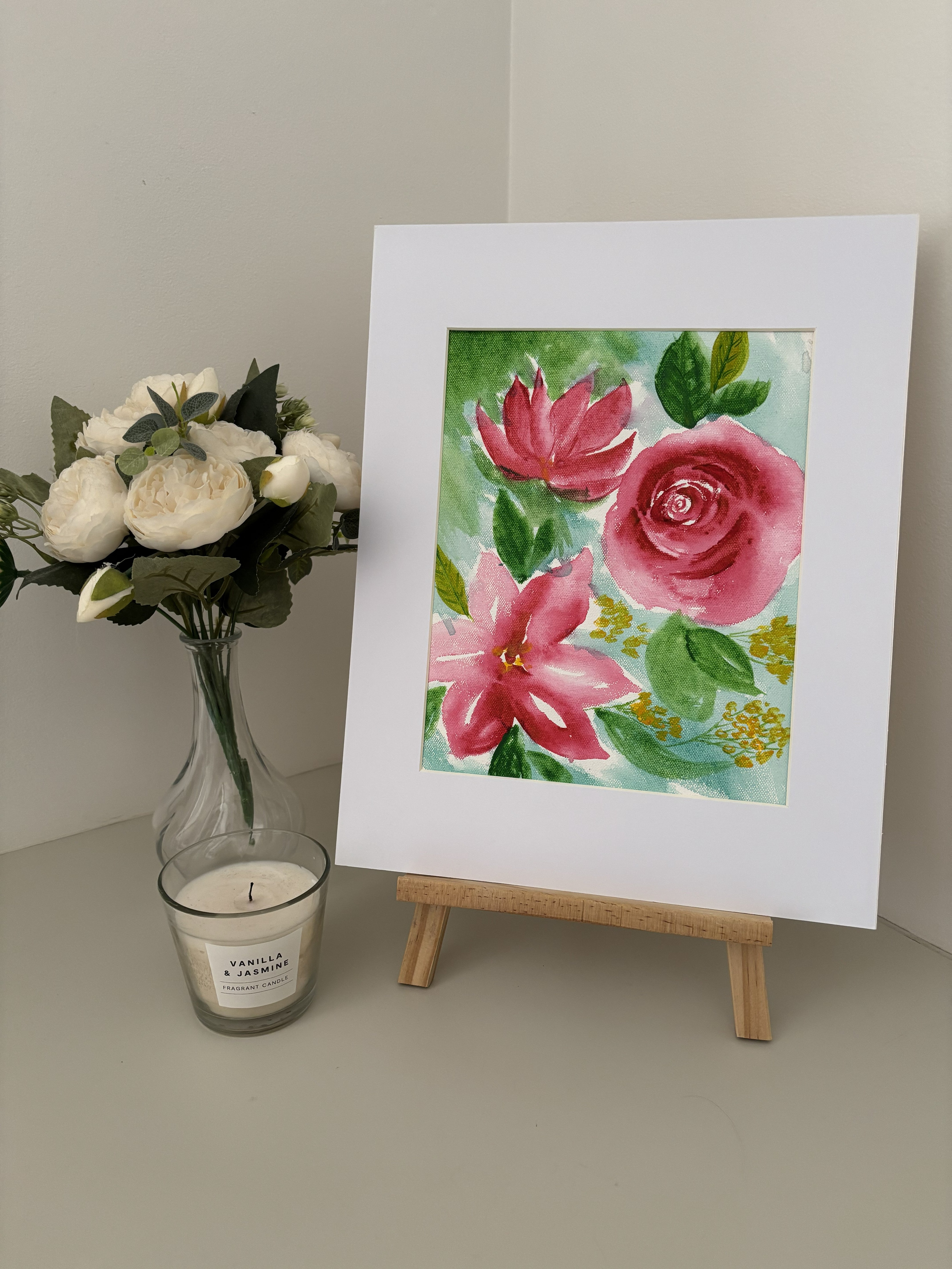 Pink abstract floral