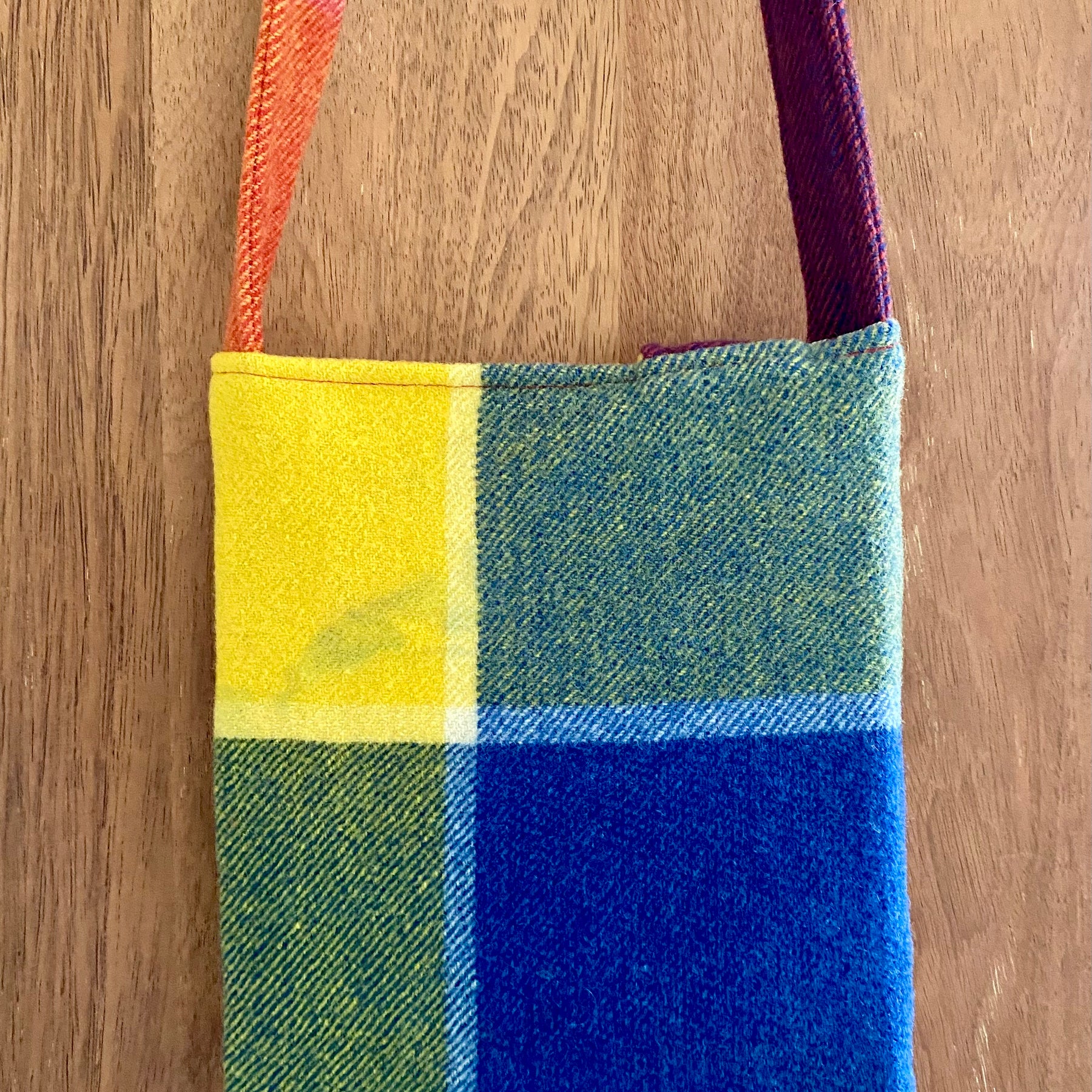 Upcycled Woollen Blanket - Cross Body Bag - Brights