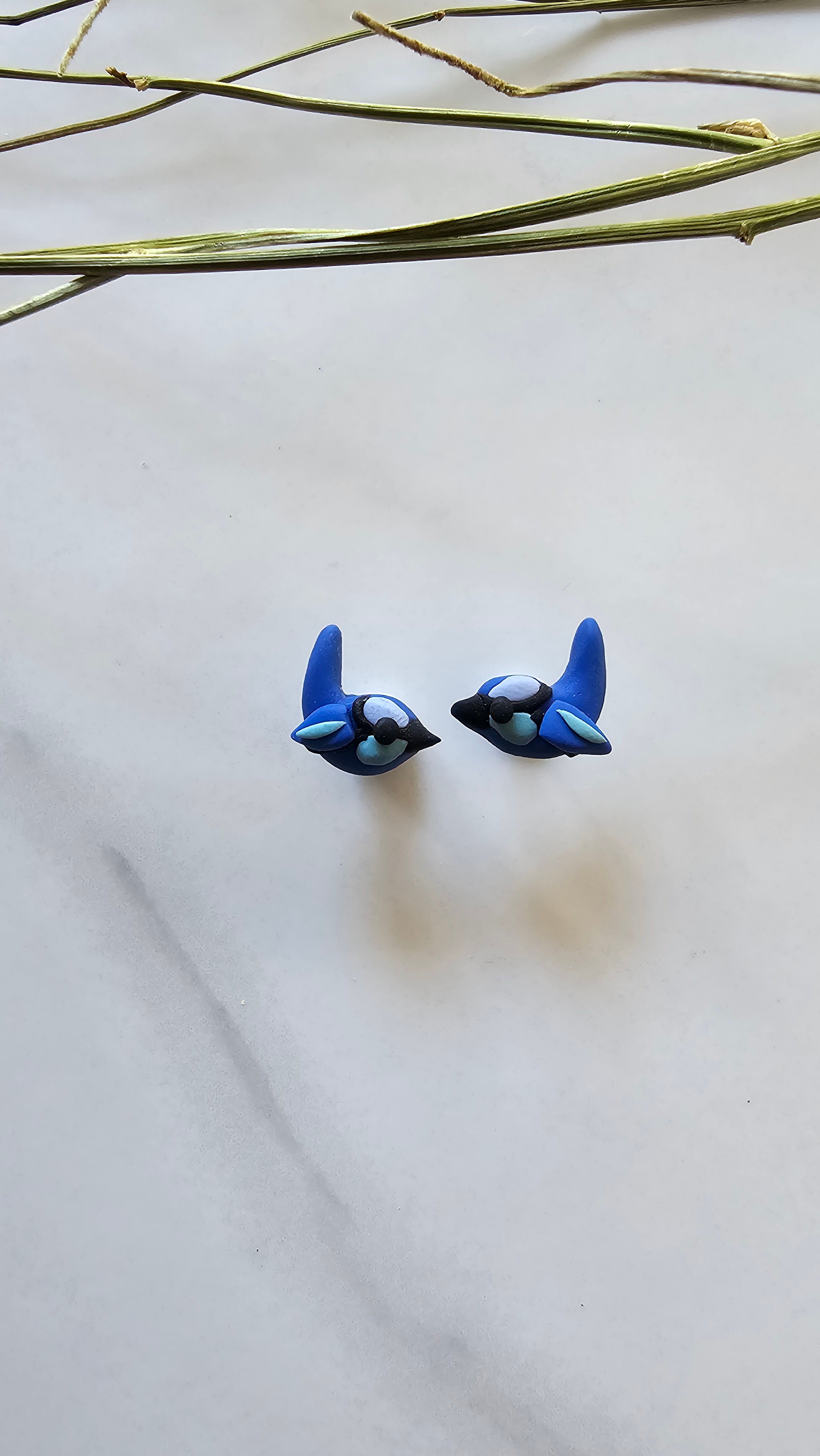 Splendid Fairy Wren Stud Earrings , Handmade,Bird Jewelery.