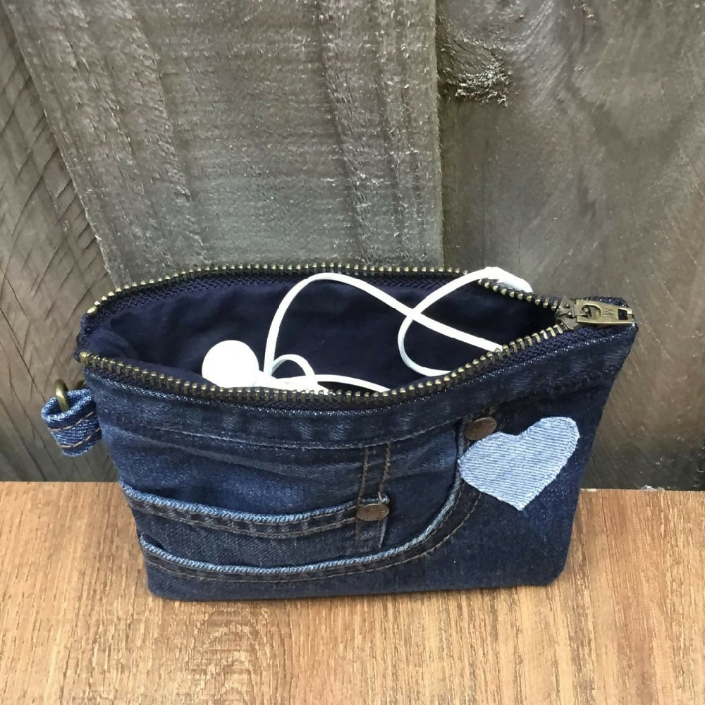 Upcycled Denim Earbud pouch