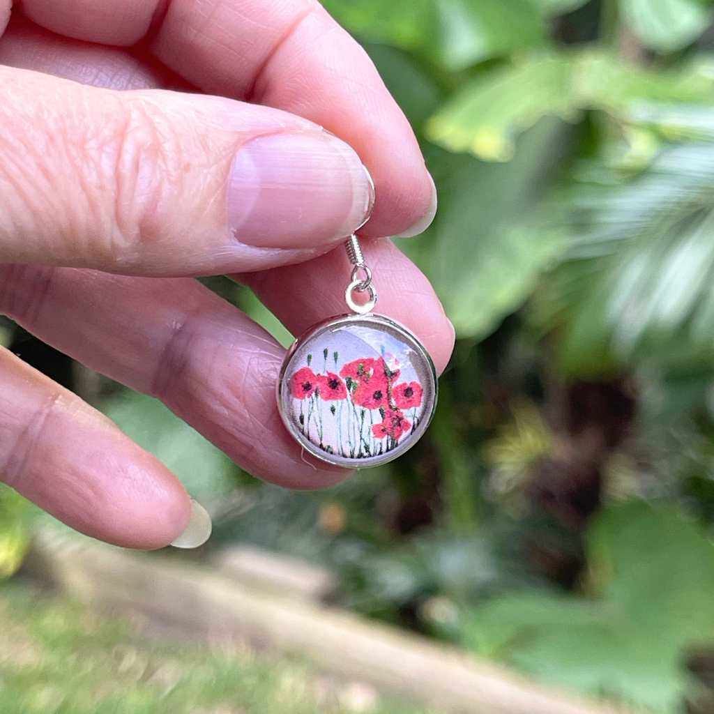 Field of Poppy Earrings • Available in Hooks, Studs or Clip On Earrings