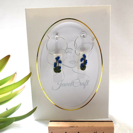 Blue Bell Hoop Earrings