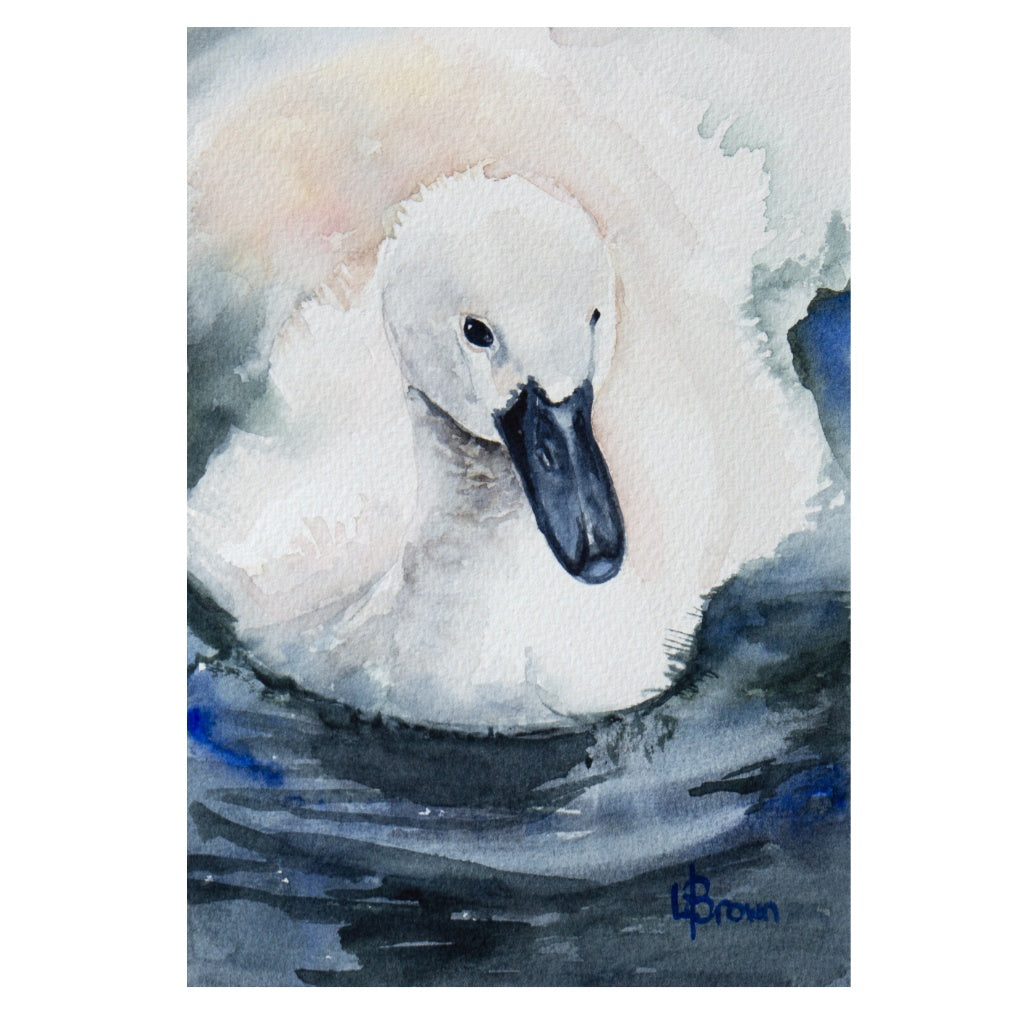 Mini Me #124 Cygnet Original Watercolour Painting
