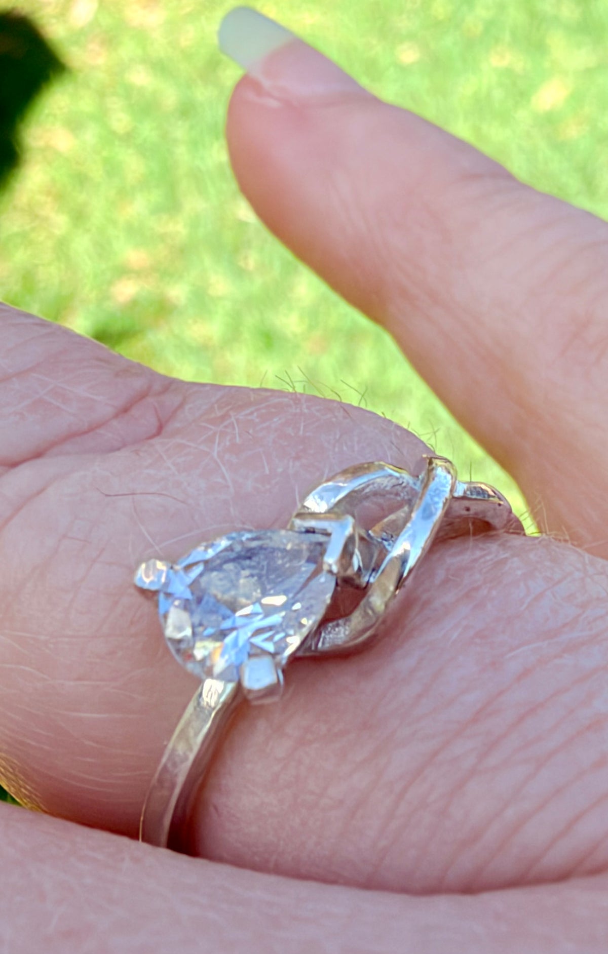 Making Rainbows White Sapphire Sterling Silver Ring