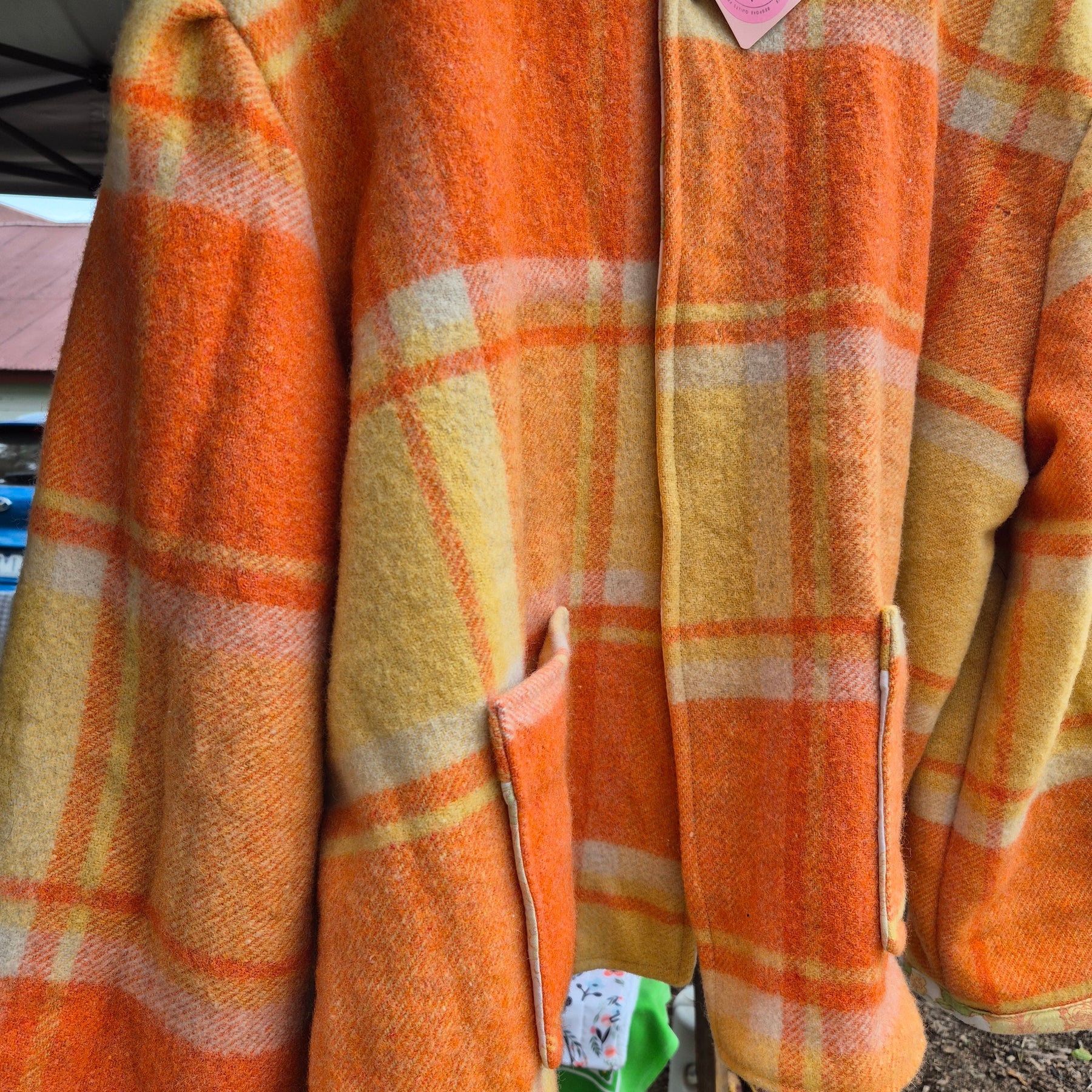 Upcycled woollen blanket jacket size 22