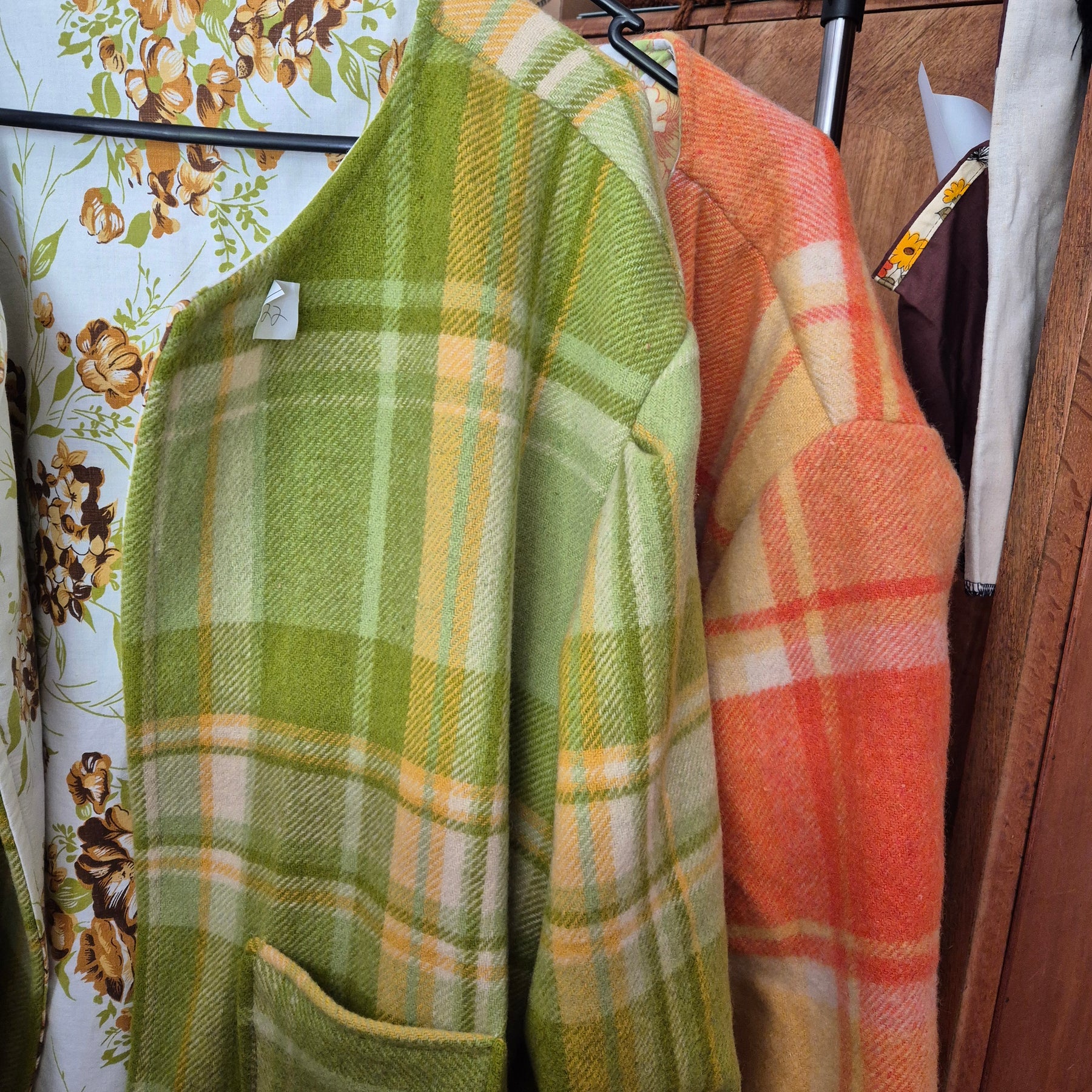 Upcycled woollen blanket jacket size 22