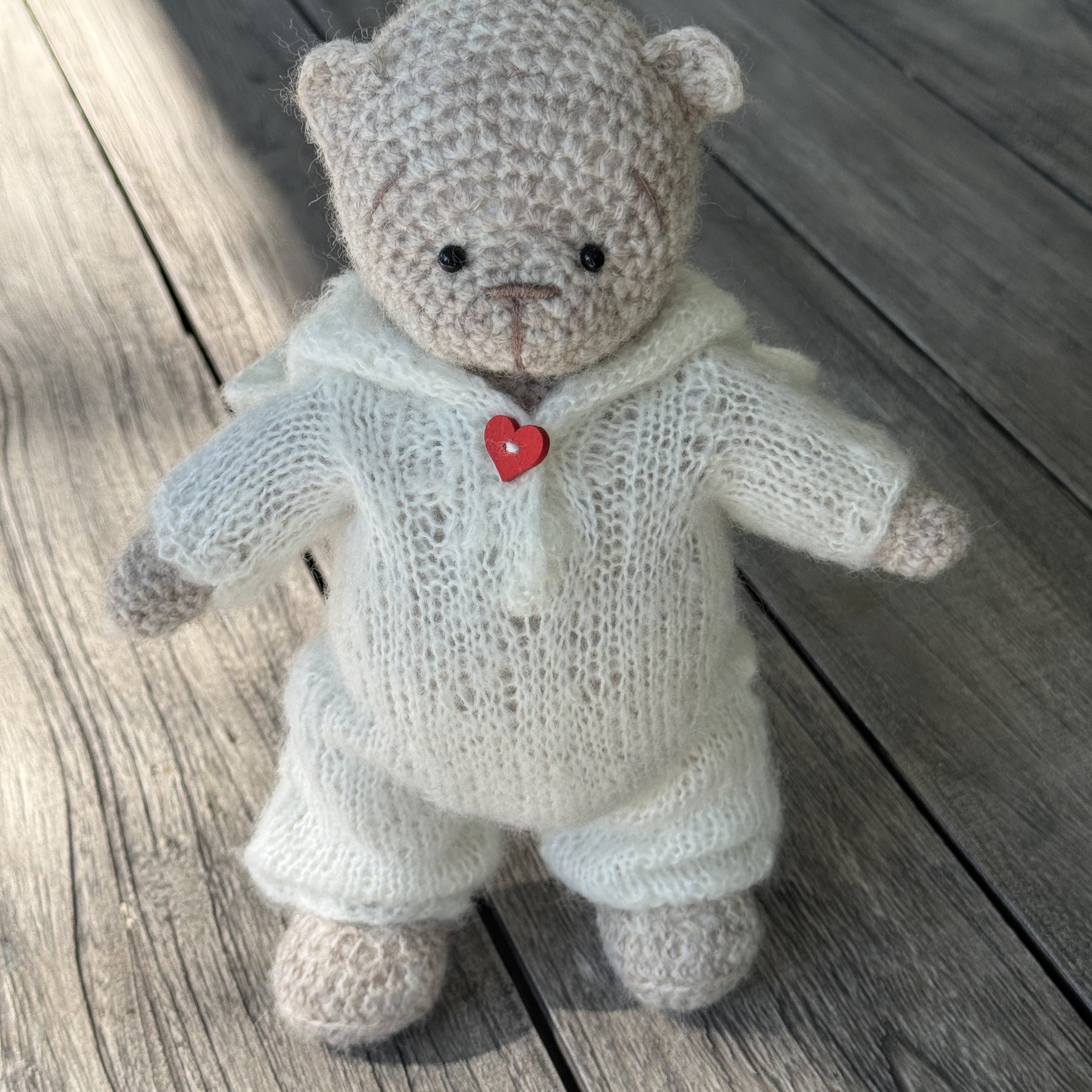 Handmade Amigurumi Bear with Two Outfits Toy 🐻🐰