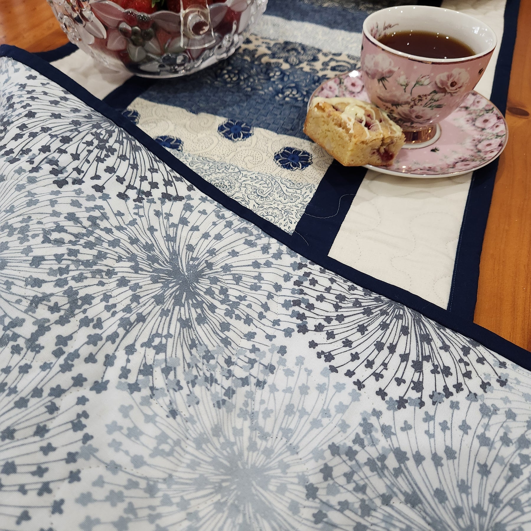 Blue Quilted Table Runner