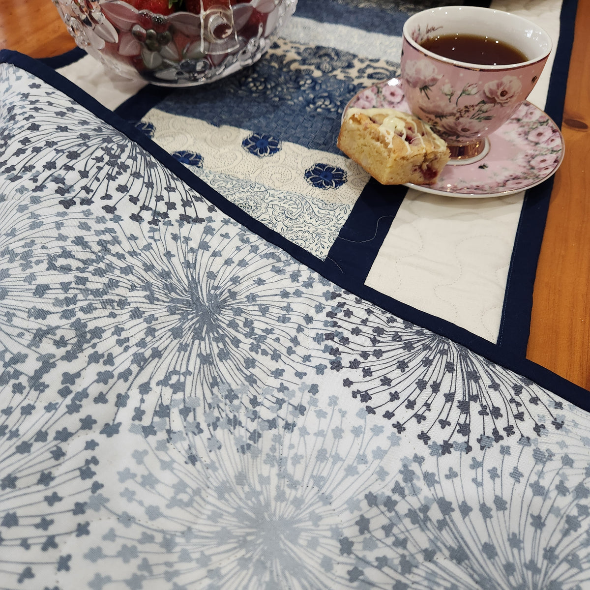 Blue Quilted Table Runner