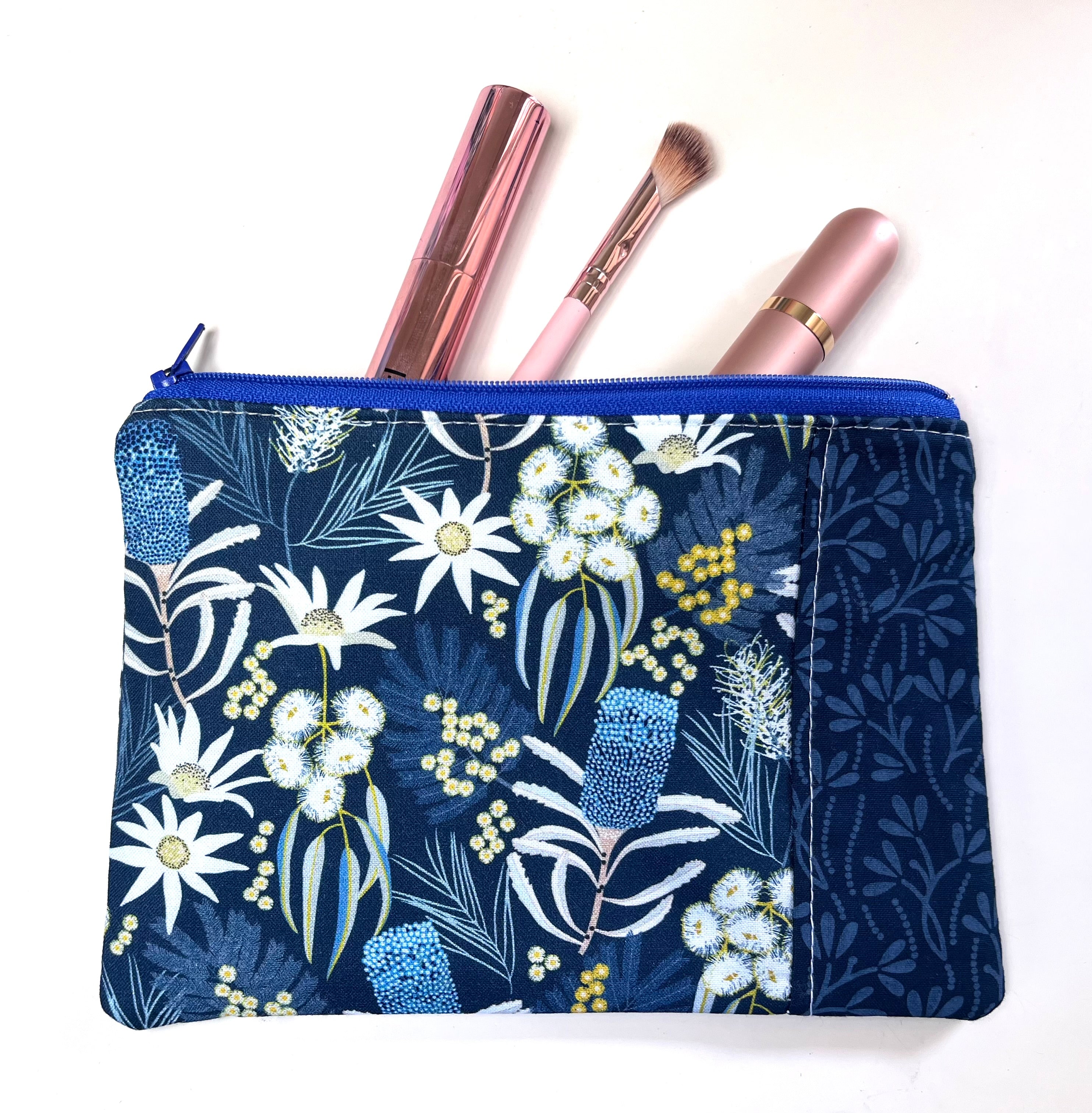 Navy Australian flowers purse