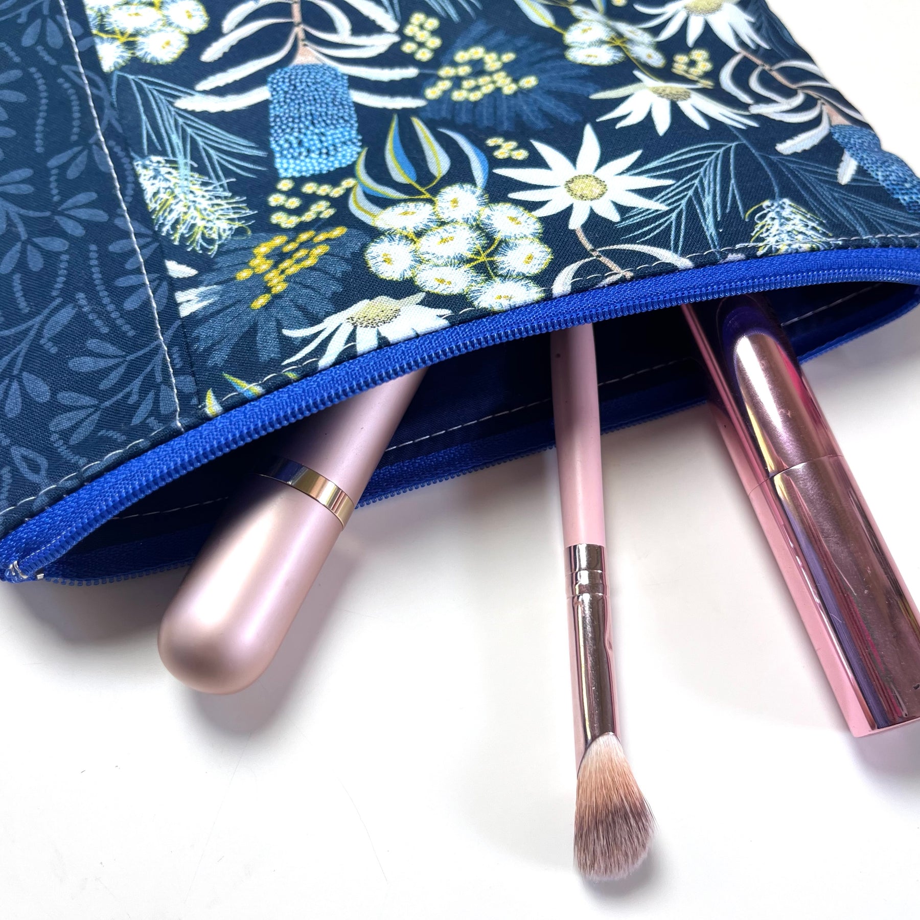 Navy Australian flowers purse
