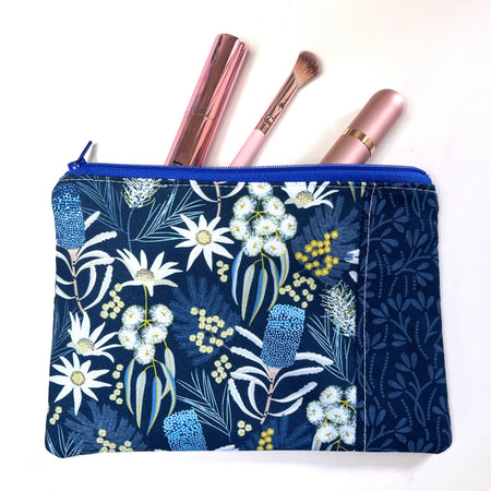 Navy Australian flowers purse