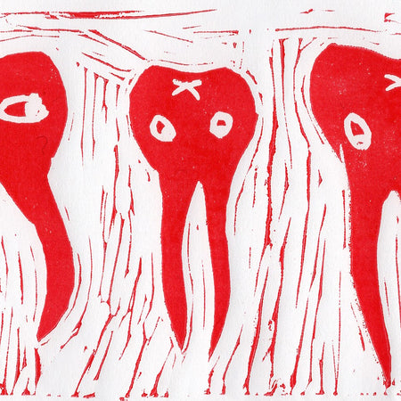 Teeth - original lino print
