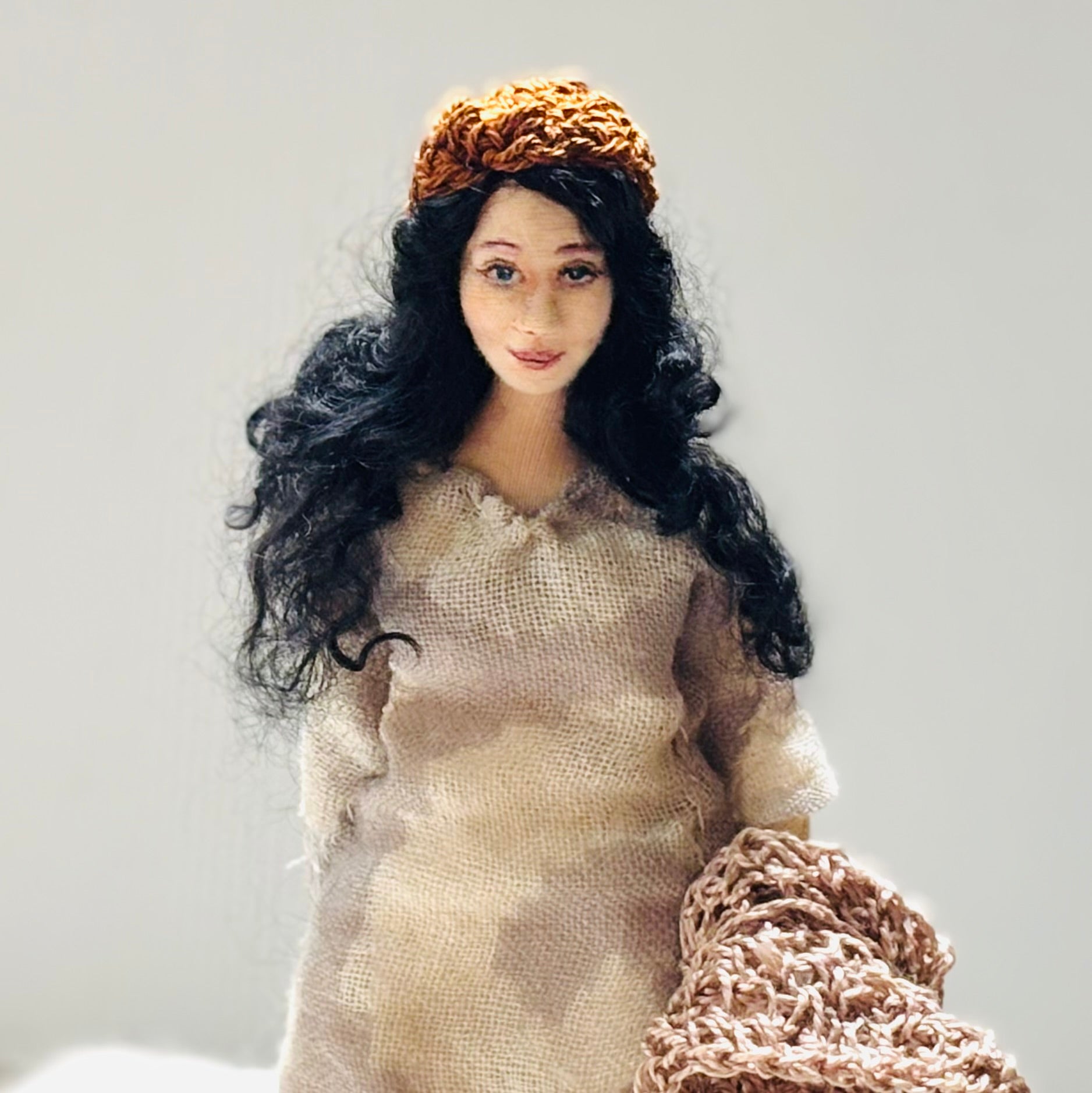 Selkie, mixed media doll, needle felt seal, unique gift