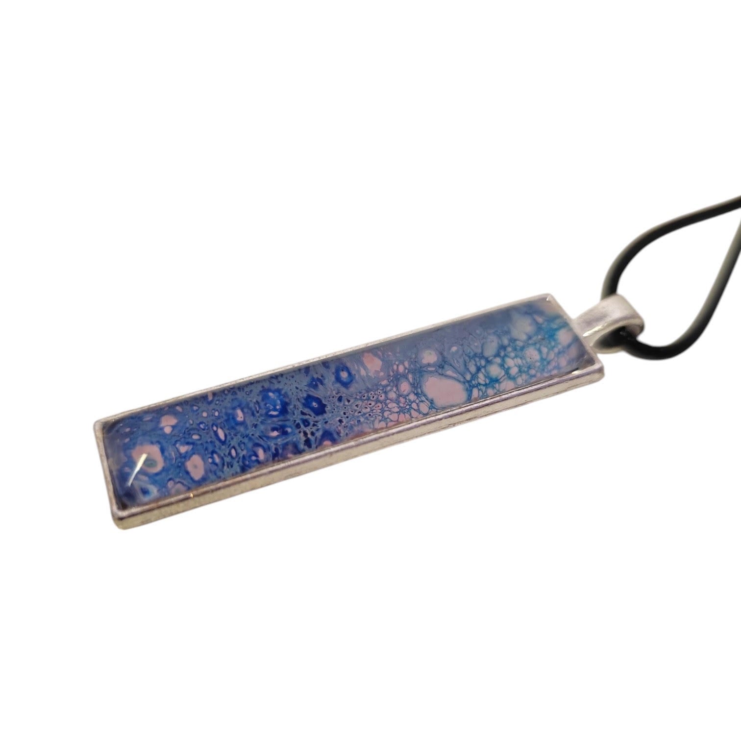Blue Hand Painted Pendant Necklace