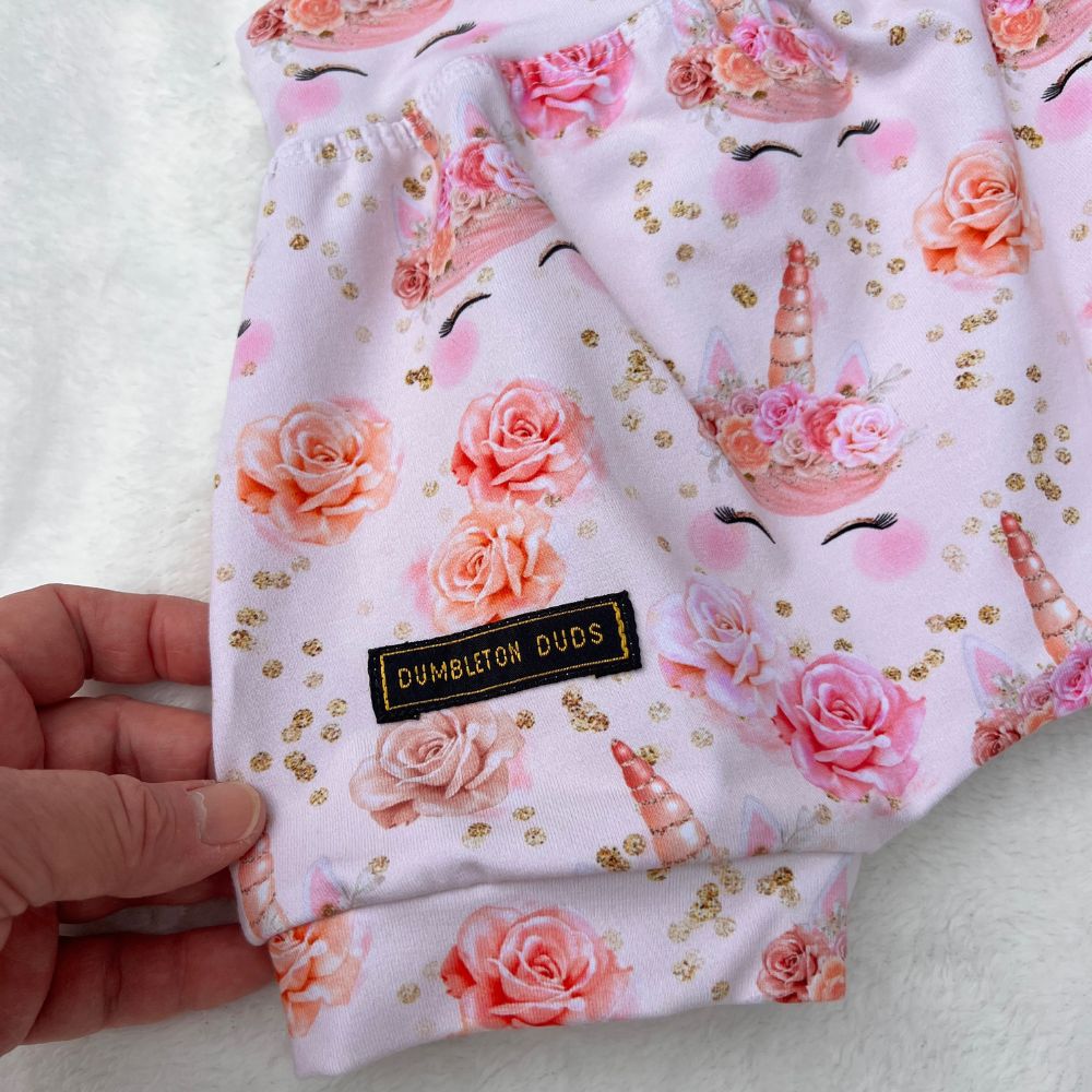 Unicorns (large print) | Sizes 0, 1, 2 | Handmade Baby Pants by Dumbleton Duds | FREE Postage Orders $50+